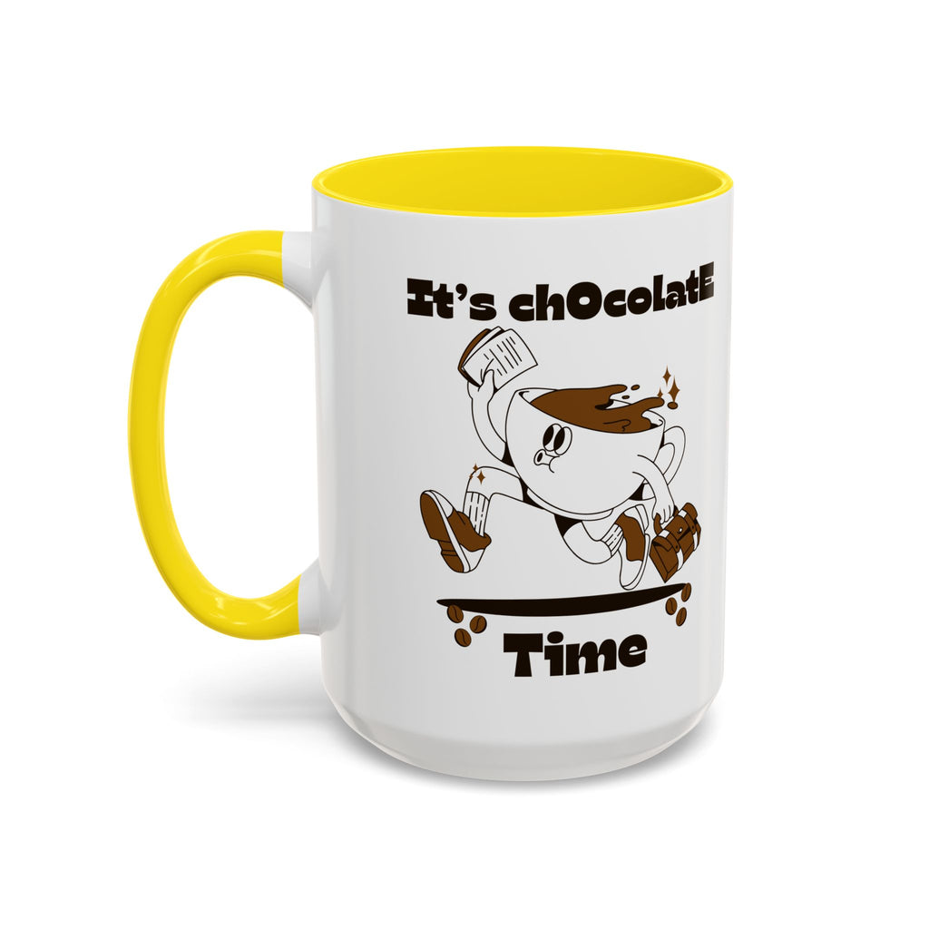 Chocolate Time Coffee Mug, Skateboard Mug, Gift for Coffee Lovers, Fun Mug for Hot Cocoa, Unique Mug for Birthdays, Cute Kitchen Decor