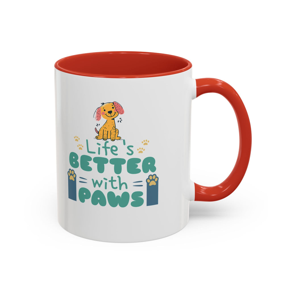 Life's Better with Paws Mug - Pet Lover's Coffee Cup, Dog Themed Gift, Animal Lover Present, Cute Ceramic Mug, Fun Pet Owner Gift