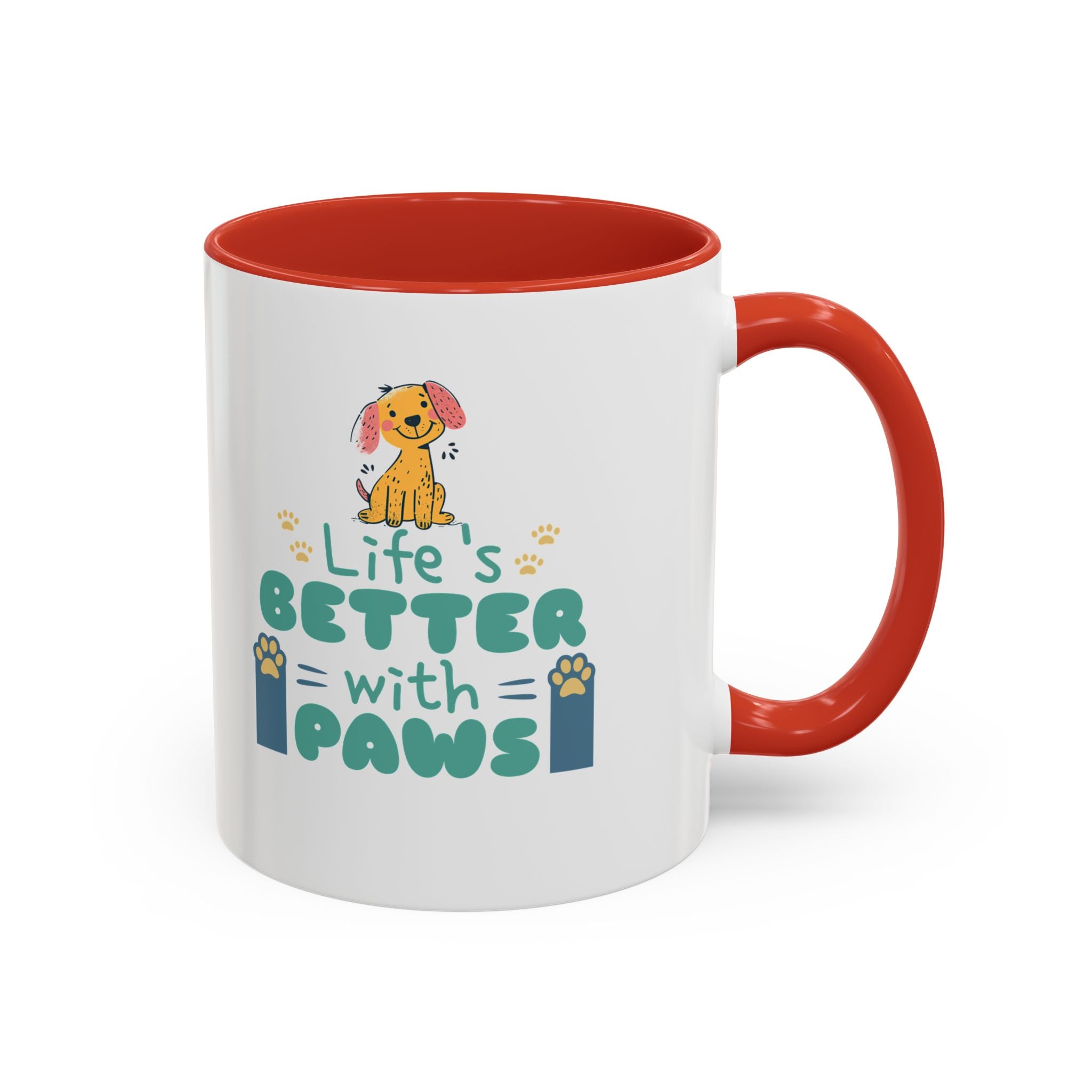 Life's Better with Paws Mug - Pet Lover's Coffee Cup, Dog Themed Gift, Animal Lover Present, Cute Ceramic Mug, Fun Pet Owner Gift