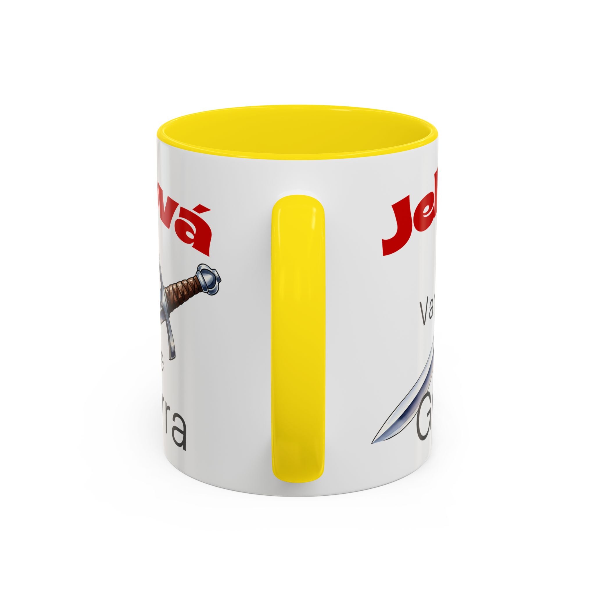 Jehovah Es Varón de Guerra Coffee Mug — Spanish Faith Sword Accent Mug (11/15oz)