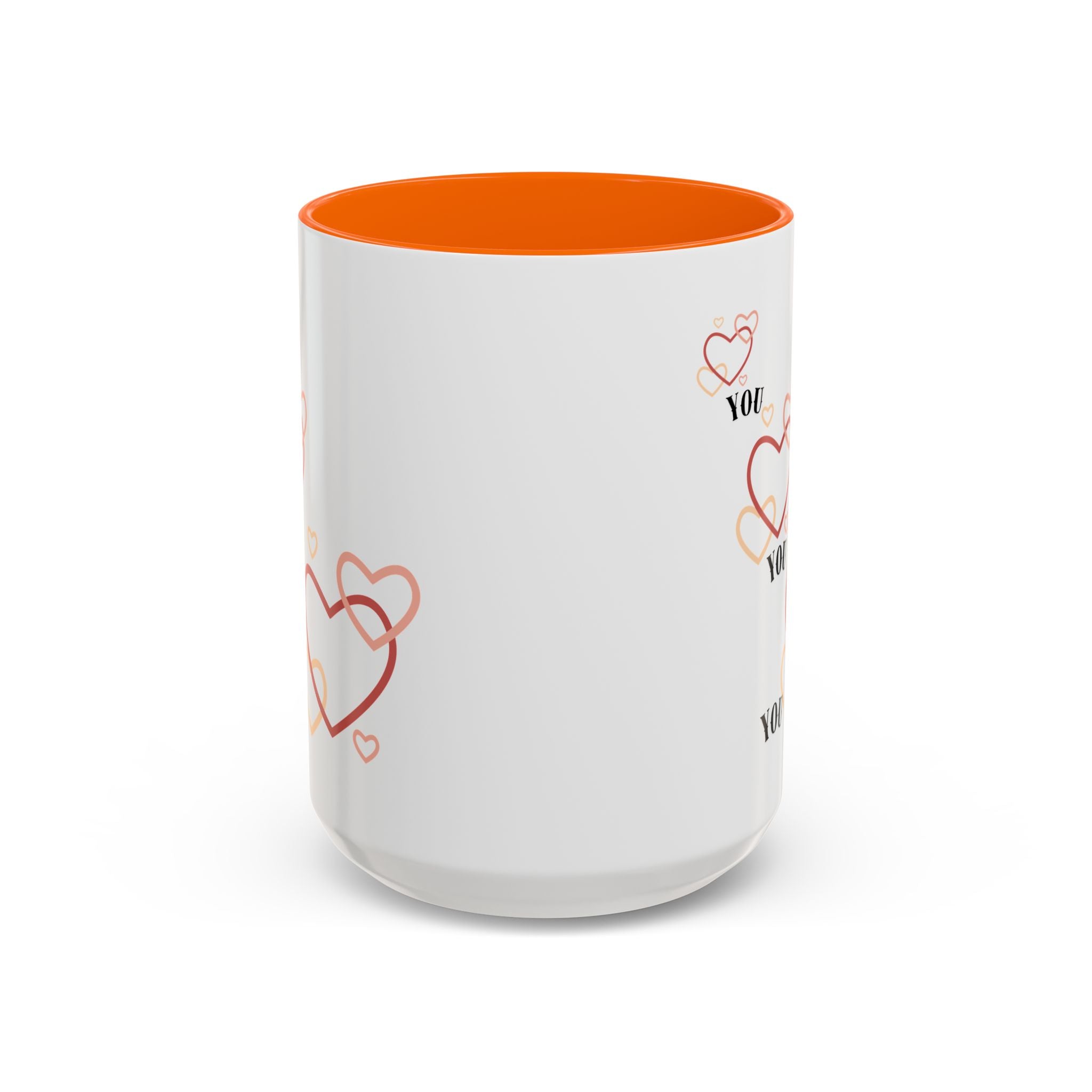 Love You Accent Coffee Mug, Valentine's Day Gift, Heart Mug, Cute Coffee Cup, Romantic Beverage Container