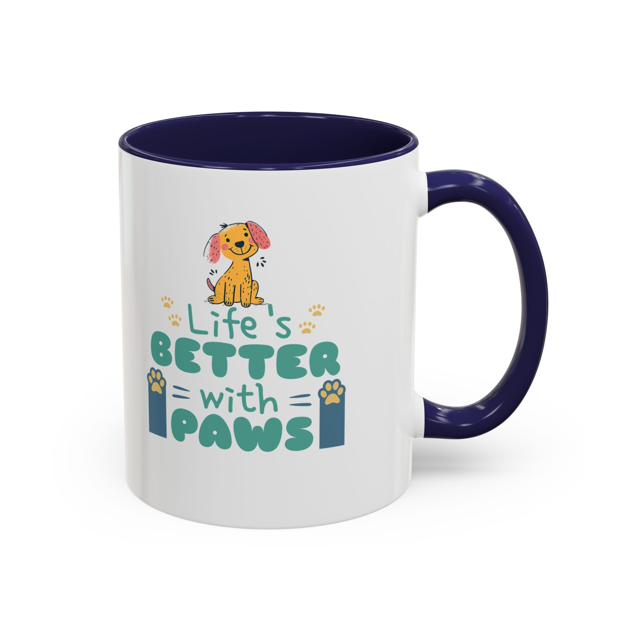 Life's Better with Paws Mug - Pet Lover's Coffee Cup, Dog Themed Gift, Animal Lover Present, Cute Ceramic Mug, Fun Pet Owner Gift