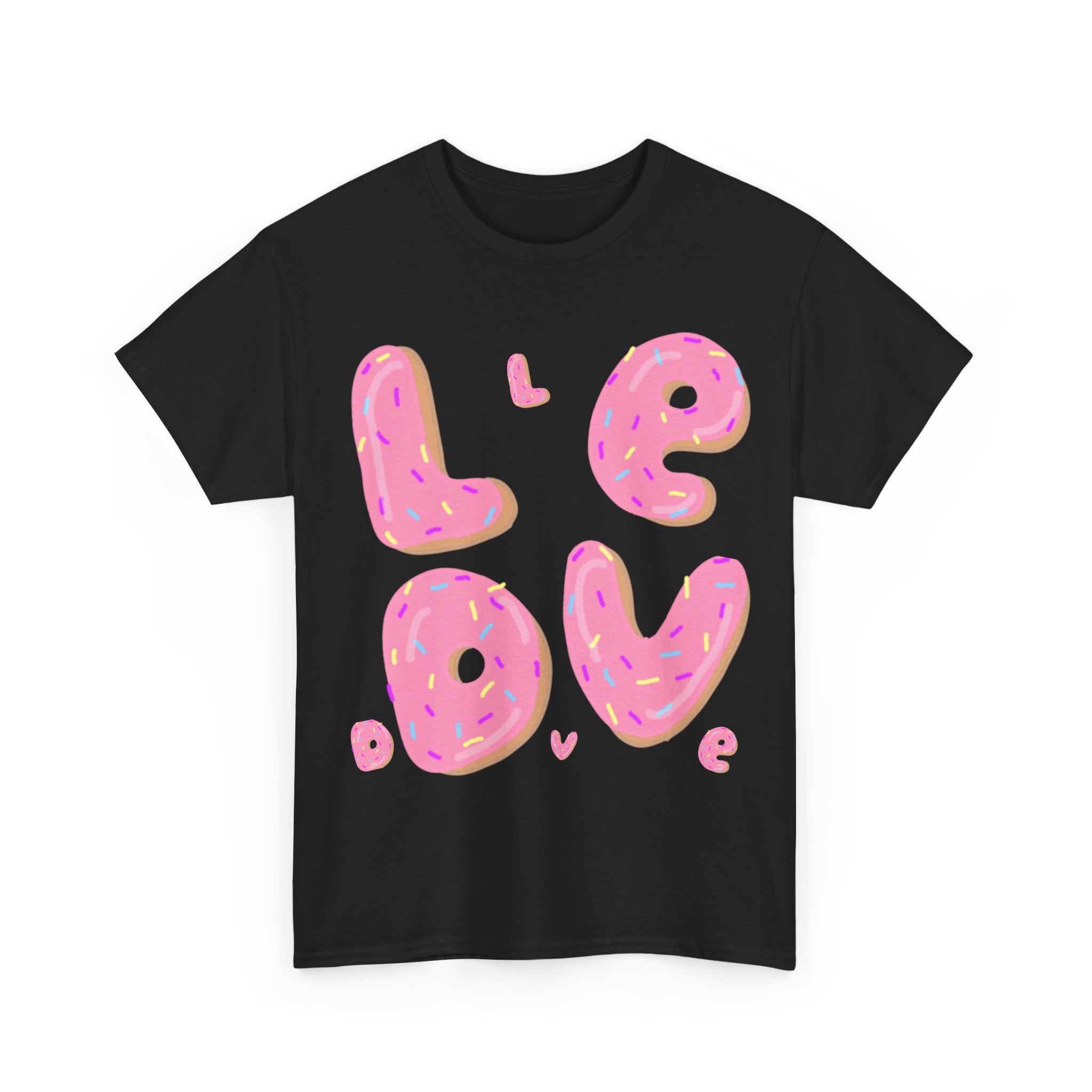 Sweet Love Donut Tee - Unisex Heavy Cotton T-Shirt for Foodies and Fun-Lovers