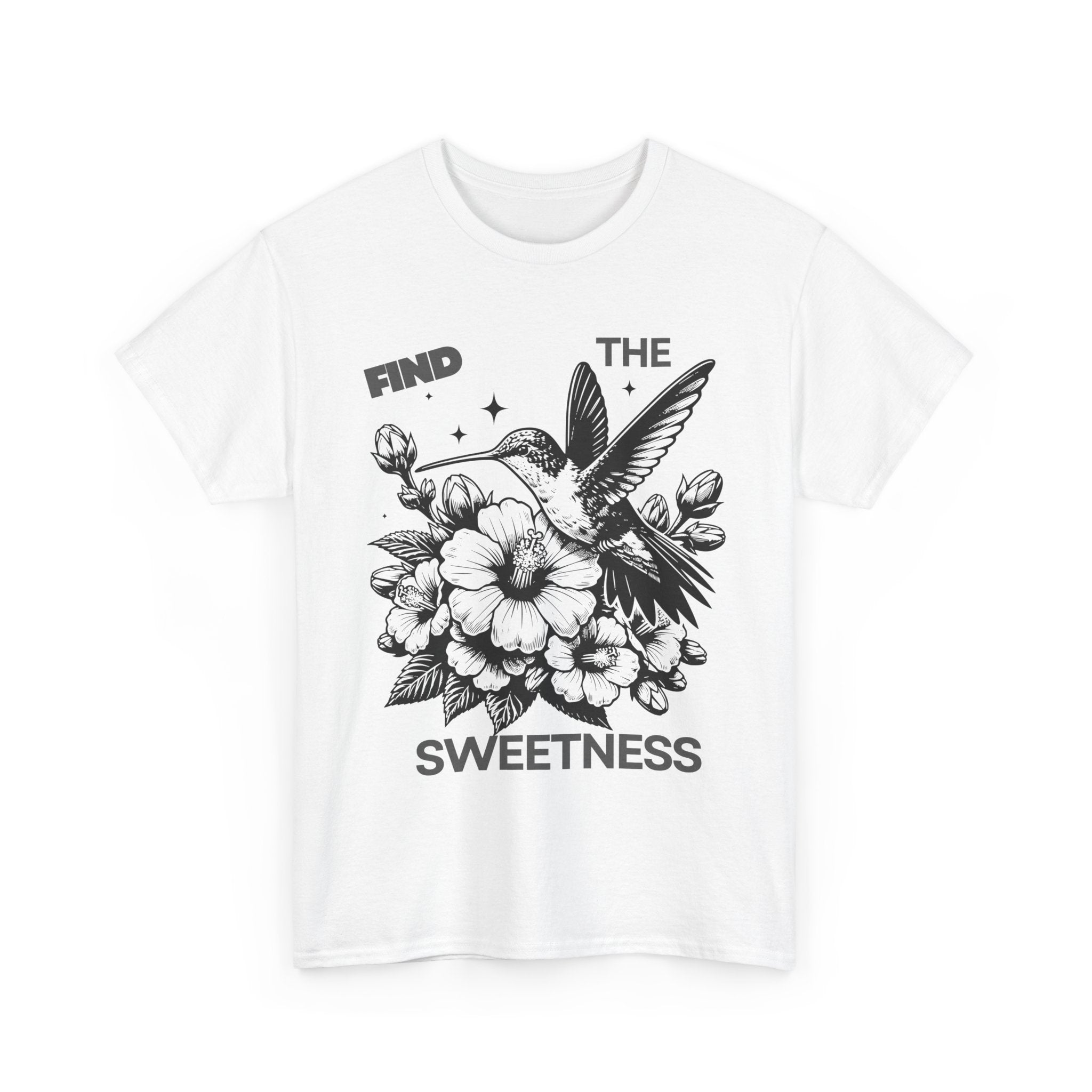 Find The Sweetness Tee — Floral Hummingbird Graphic T-Shirt