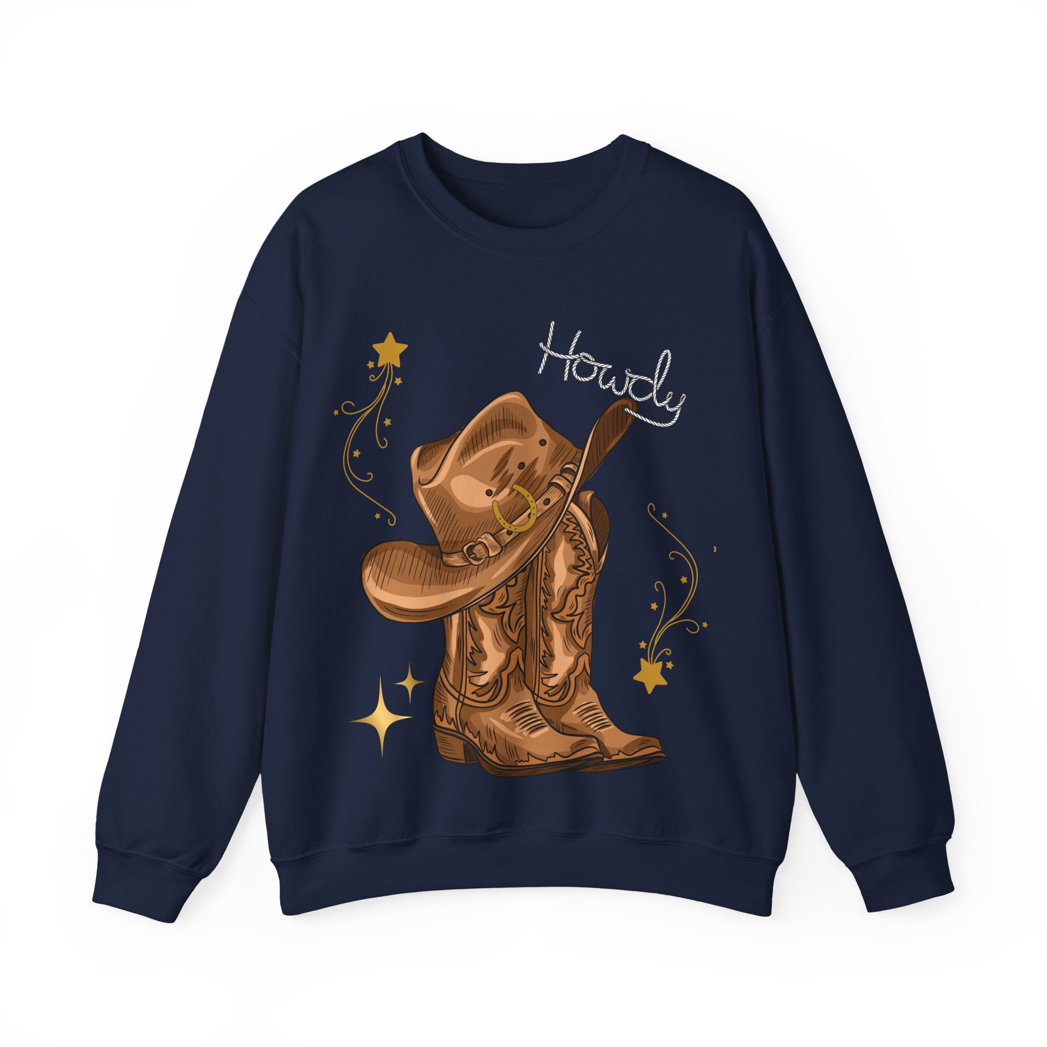 Howdy Cowboy Crewneck Sweatshirt | Unisex Sweatshirt, Western Apparel, Fall Fashion, Gift for Him/Her, Casual Wear