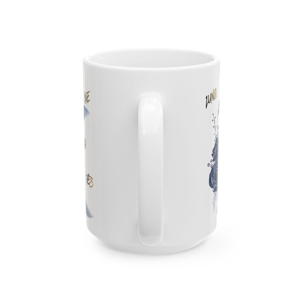 Moon & Roses Ceramic Mug — "Luna, Que No Pierdas" Floral Night Sky Coffee Cup (11oz/15oz)