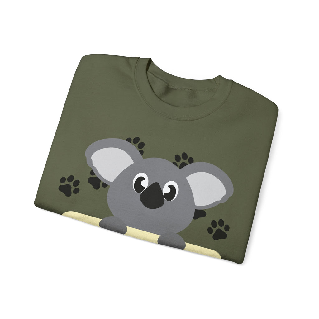 Cute Koala Hello Sweatshirt, Unisex Cozy Crewneck, Pet Lover Gift, Animal Lover Apparel, Fun Casual Wear, Cute Graphic Sweater