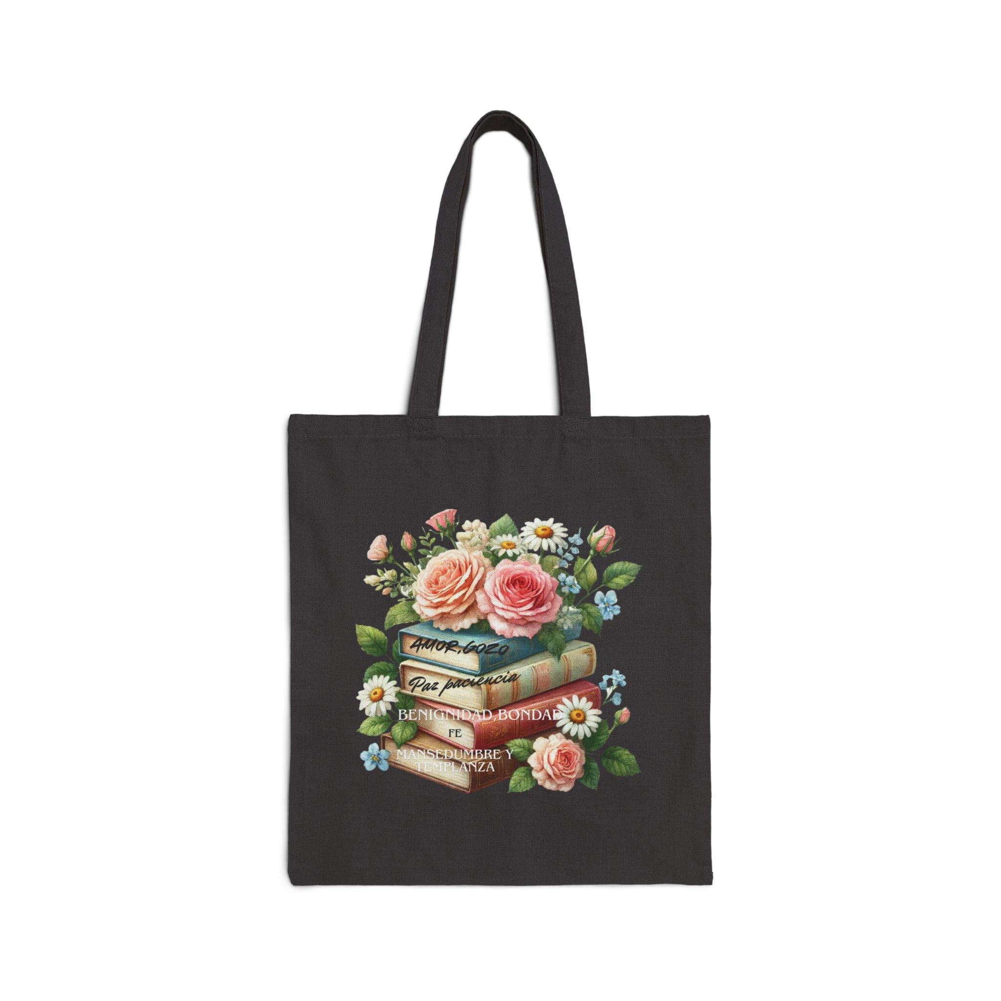 Vintage Floral Book Tote Bag, Eco-Friendly Cotton Shopper, Cute Library Bag, Gift for Book Lovers, Spring Floral Tote