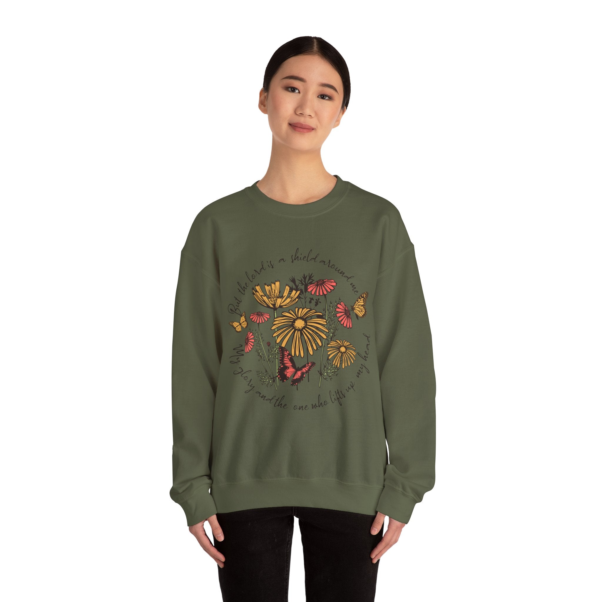 Nature-Inspired Inspirational Sweatshirt for All Seasons, Motivational Gift for Her, Floral Crewneck, Comfortable Everyday Wear, [...]