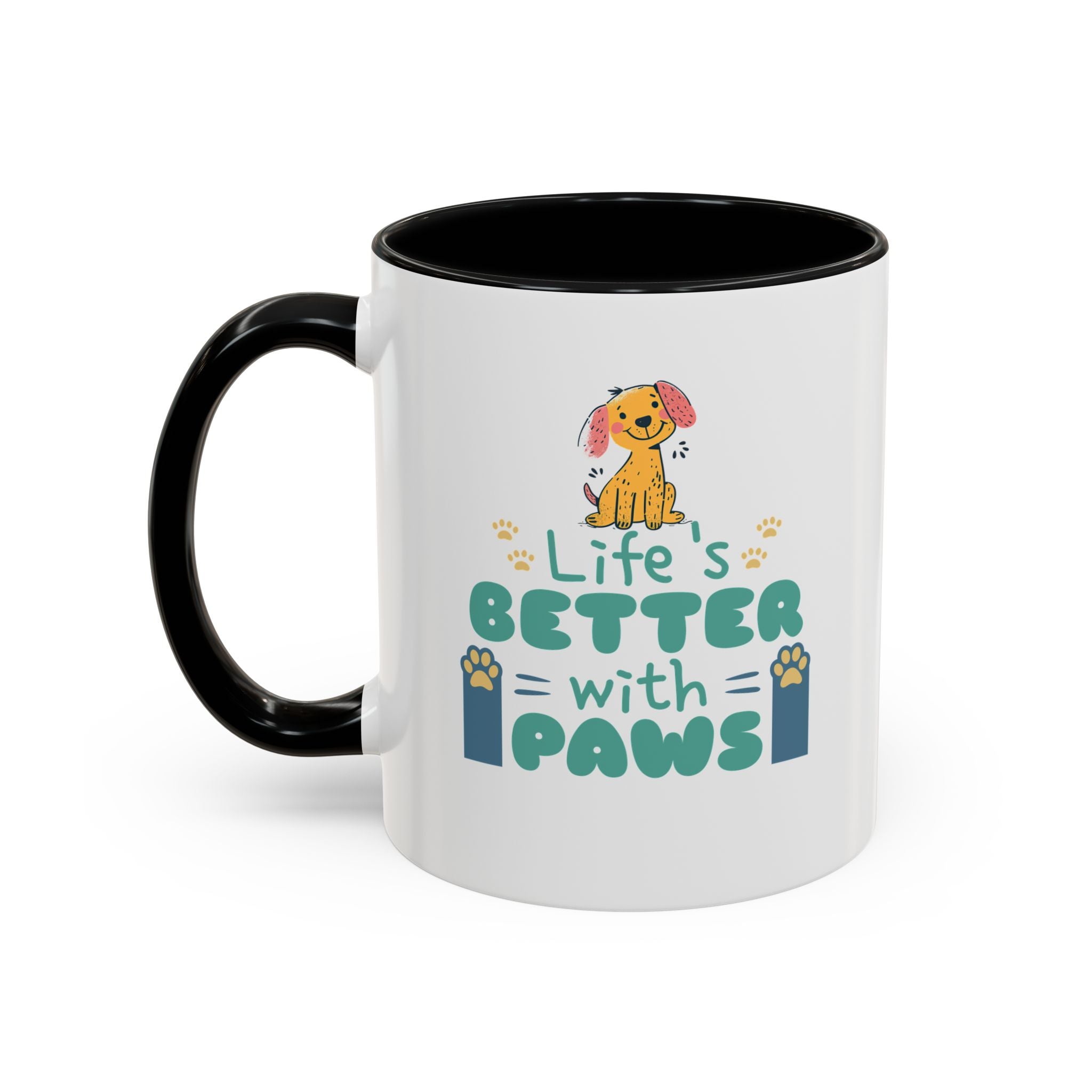 Life's Better with Paws Mug - Pet Lover's Coffee Cup, Dog Themed Gift, Animal Lover Present, Cute Ceramic Mug, Fun Pet Owner Gift