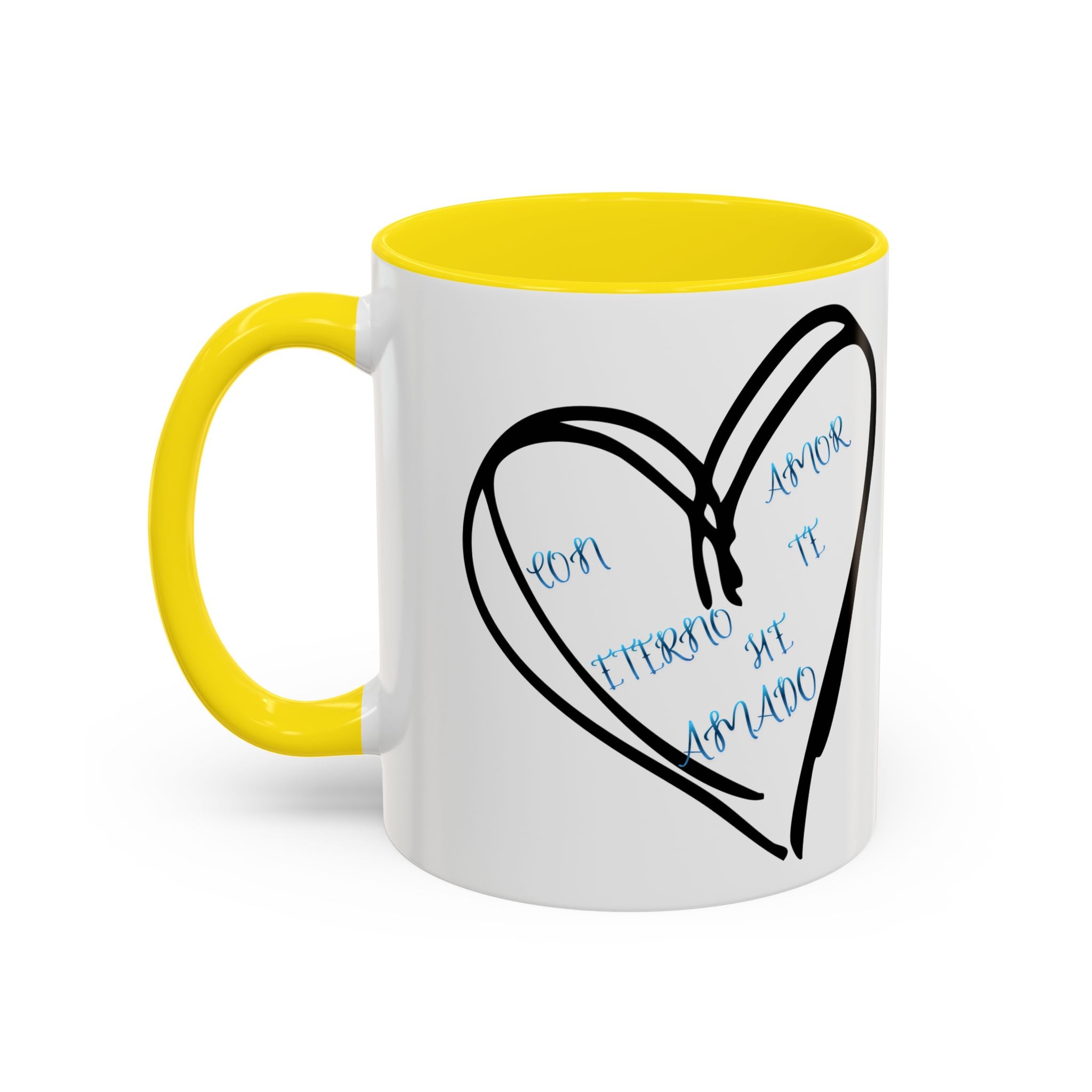 Coffee Mug - Hand-Drawn Heart with Spanish 'Por Amor Te He Amado' Accent