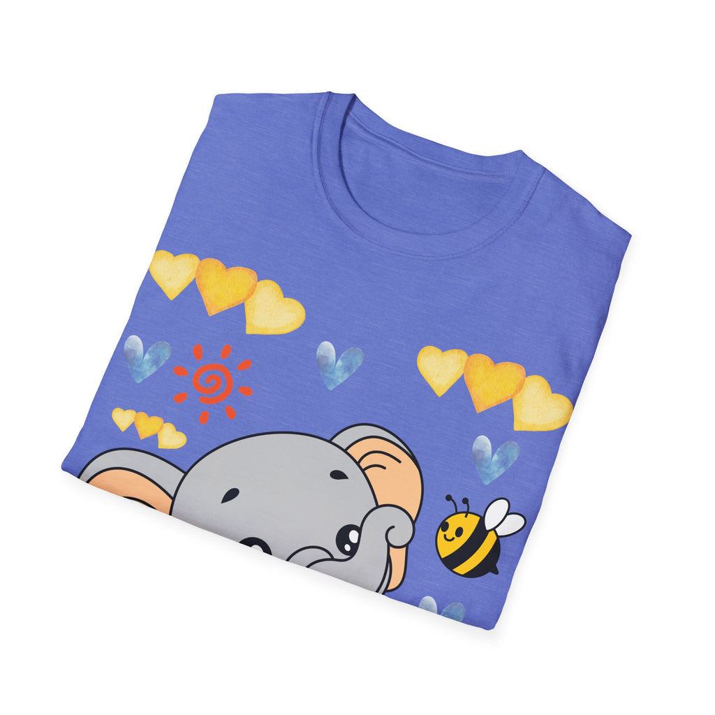 Cute Baby Elephant & Bee Tee — Kids Animal Graphic T-Shirt