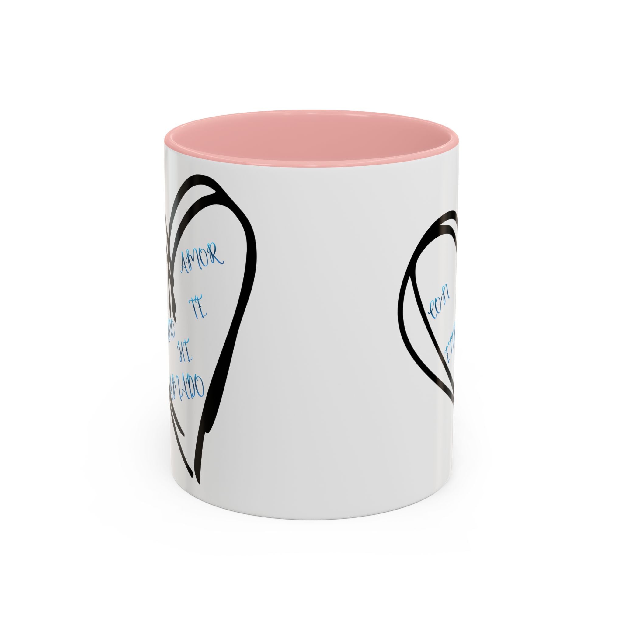 Coffee Mug - Hand-Drawn Heart with Spanish 'Por Amor Te He Amado' Accent