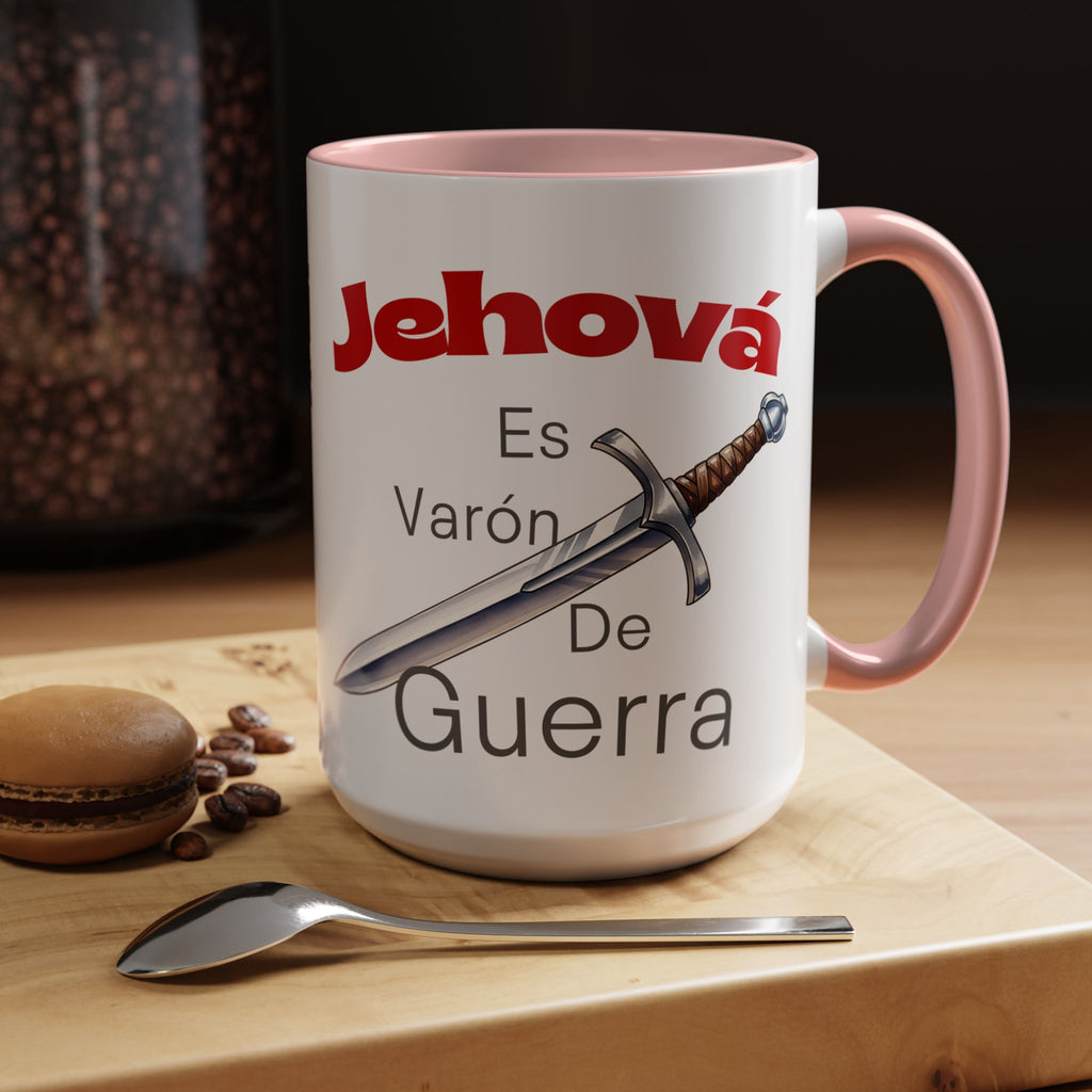 Jehovah Es Varón de Guerra Coffee Mug — Spanish Faith Sword Accent Mug (11/15oz)