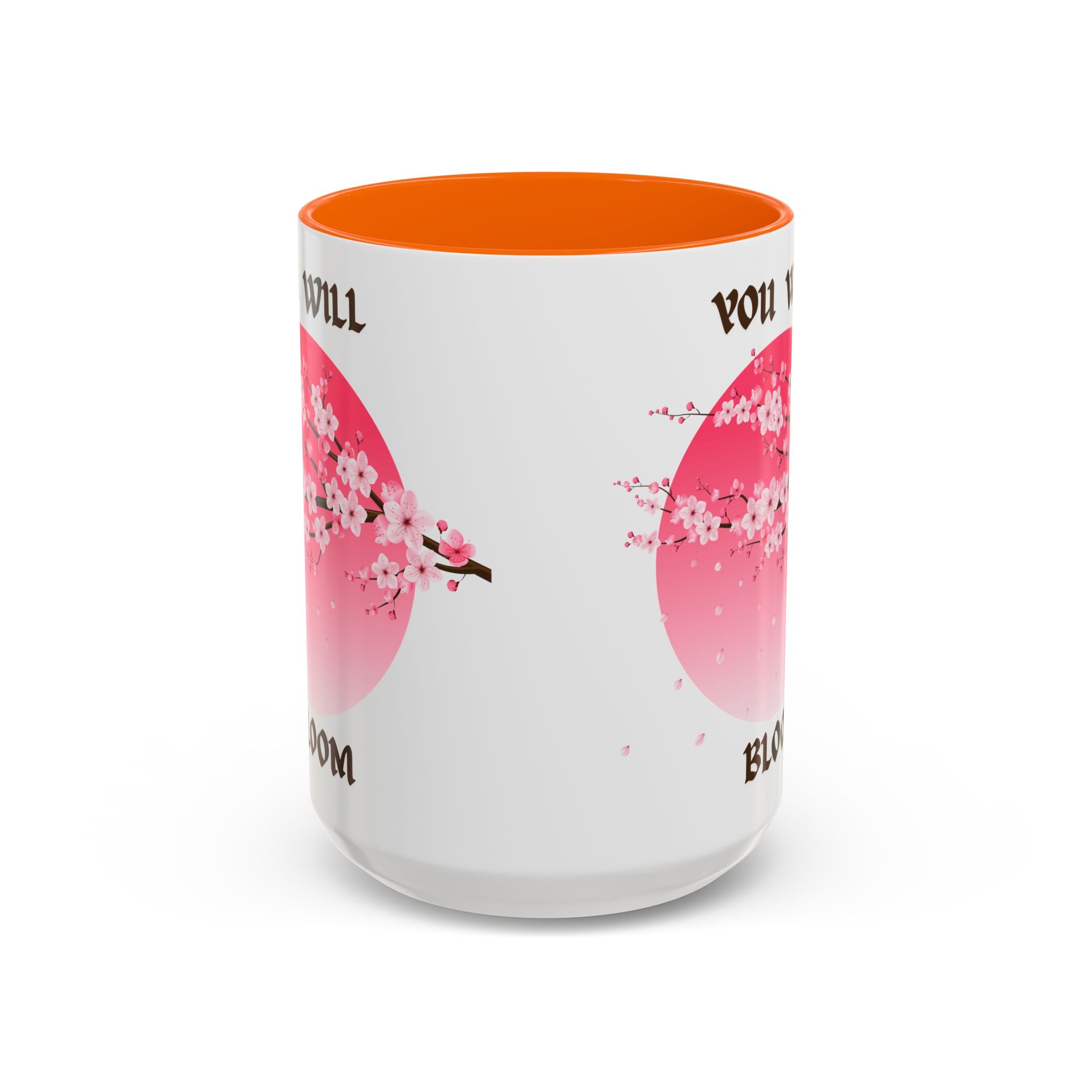 You Will Bloom Accent Coffee Mug — Cherry Blossom Inspirational 11/15oz