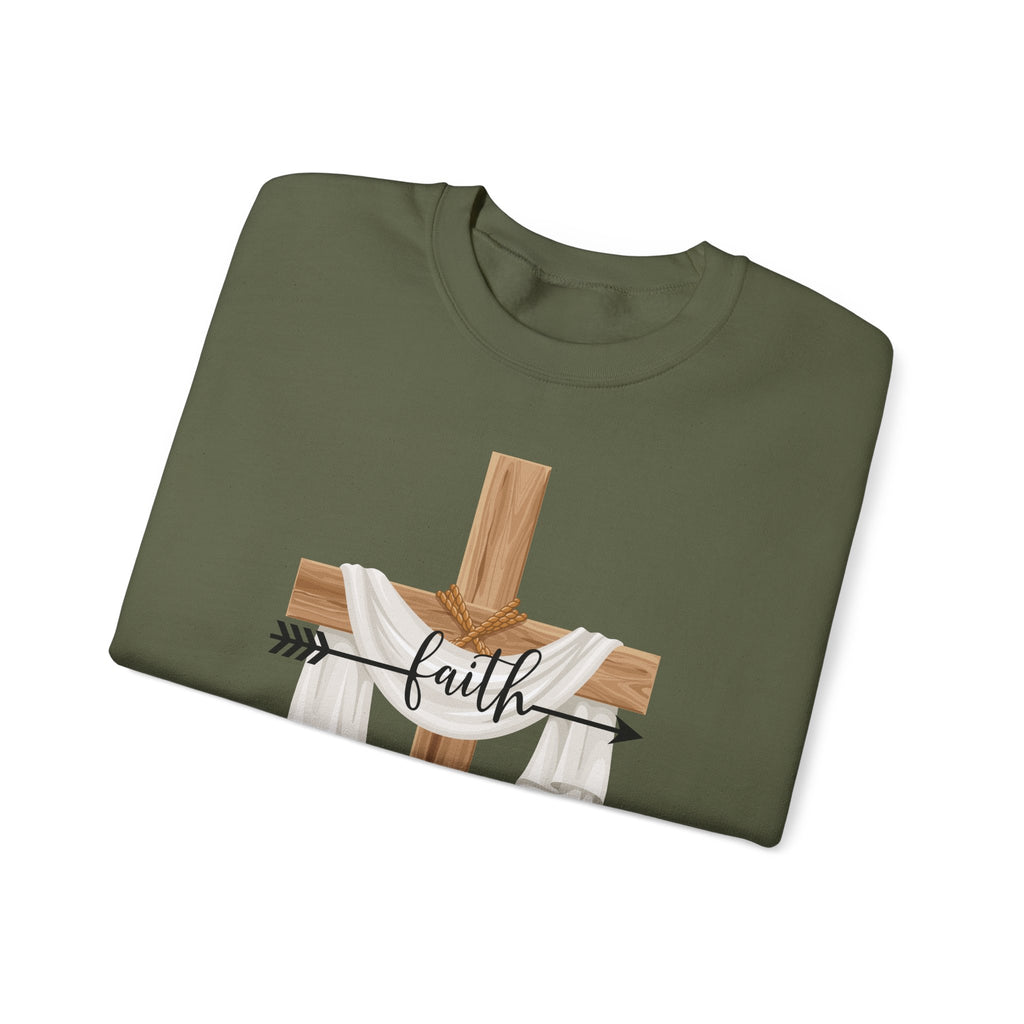 Faith Cross Crewneck Sweatshirt — Easter Lily Christian Pullover