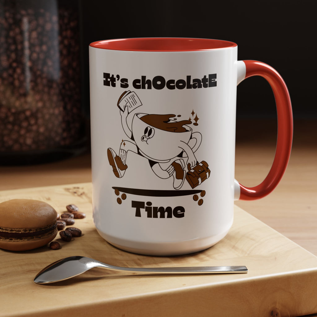 Chocolate Time Coffee Mug, Skateboard Mug, Gift for Coffee Lovers, Fun Mug for Hot Cocoa, Unique Mug for Birthdays, Cute Kitchen Decor