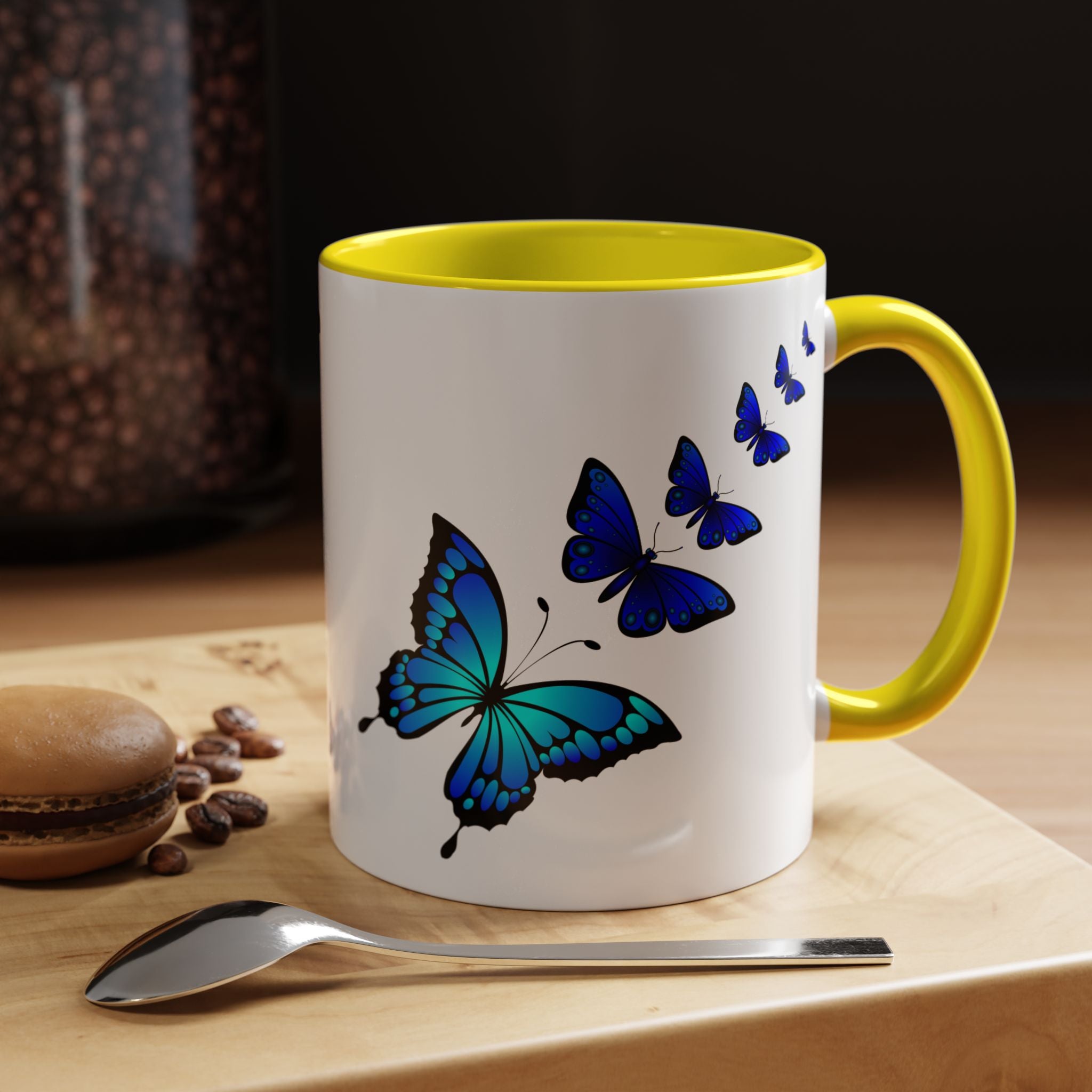 Butterfly Accent Coffee Mug | Colorful Butterfly Design | Perfect Gift for Nature Lovers | Home & Office Decor | 11oz & 15oz