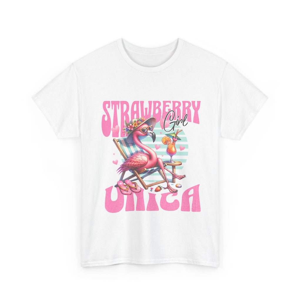 Strawberry Girl Unisex Heavy Cotton Tee - Summer Vibes T-Shirt