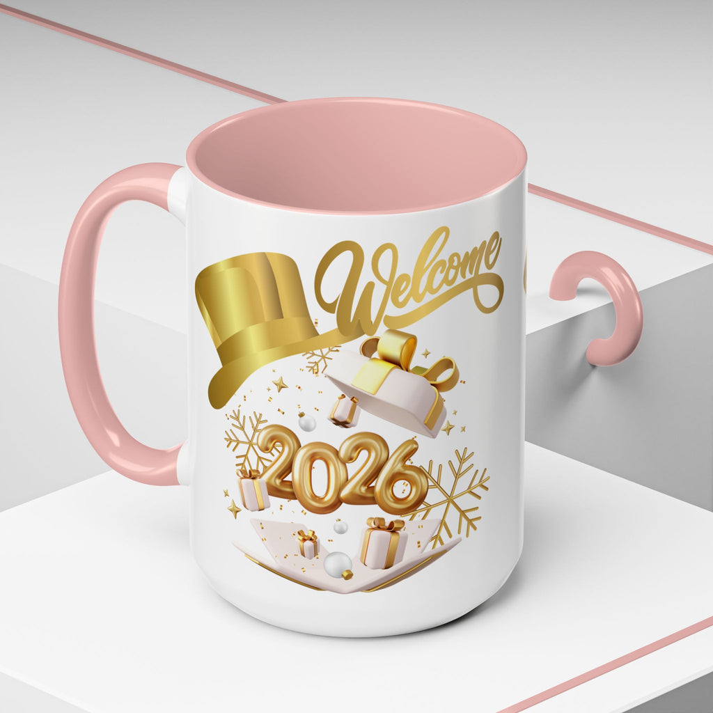 2026 New Year Coffee Mug — "Welcome 2026" Gold Celebration Accent Mug