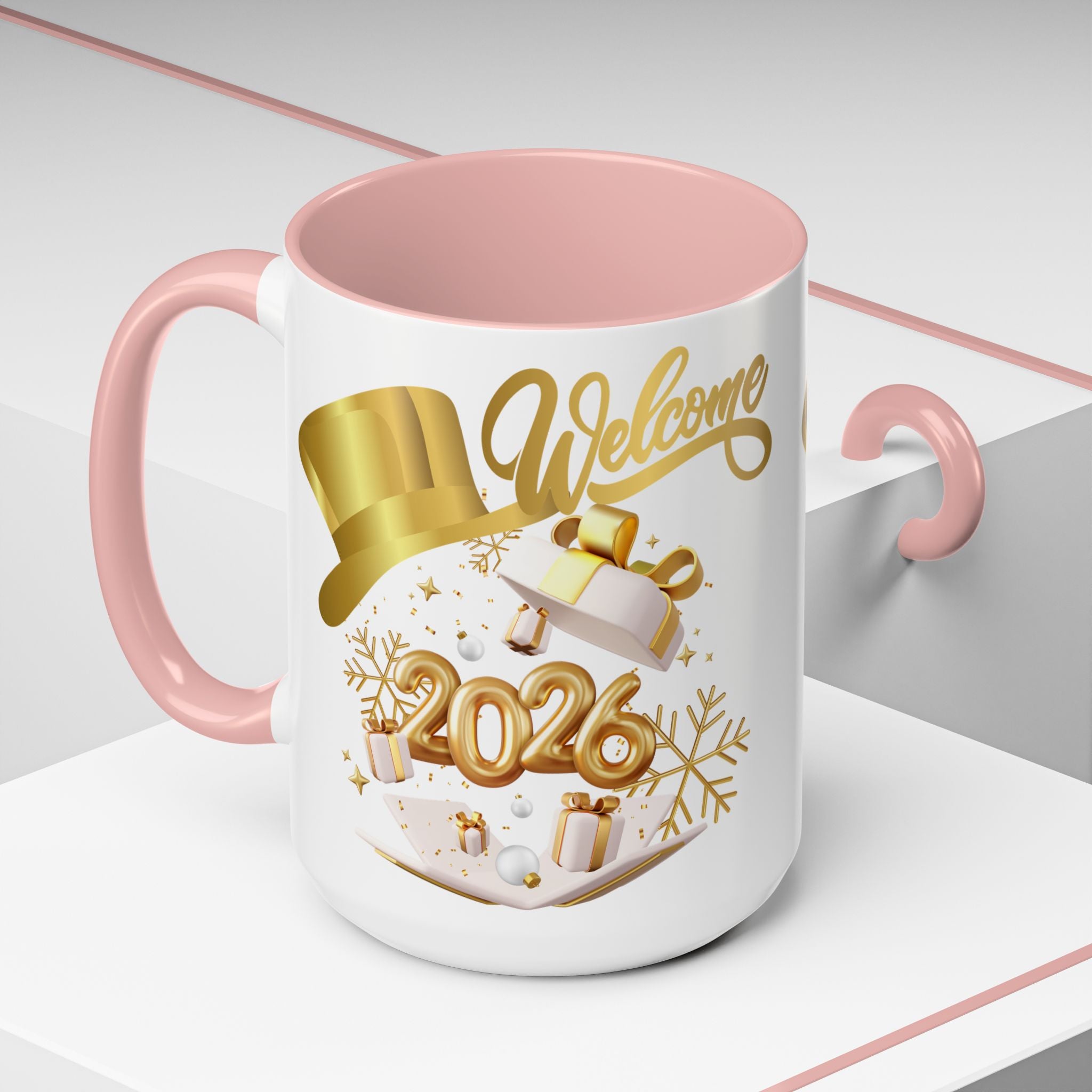 2026 New Year Coffee Mug — "Welcome 2026" Gold Celebration Accent Mug