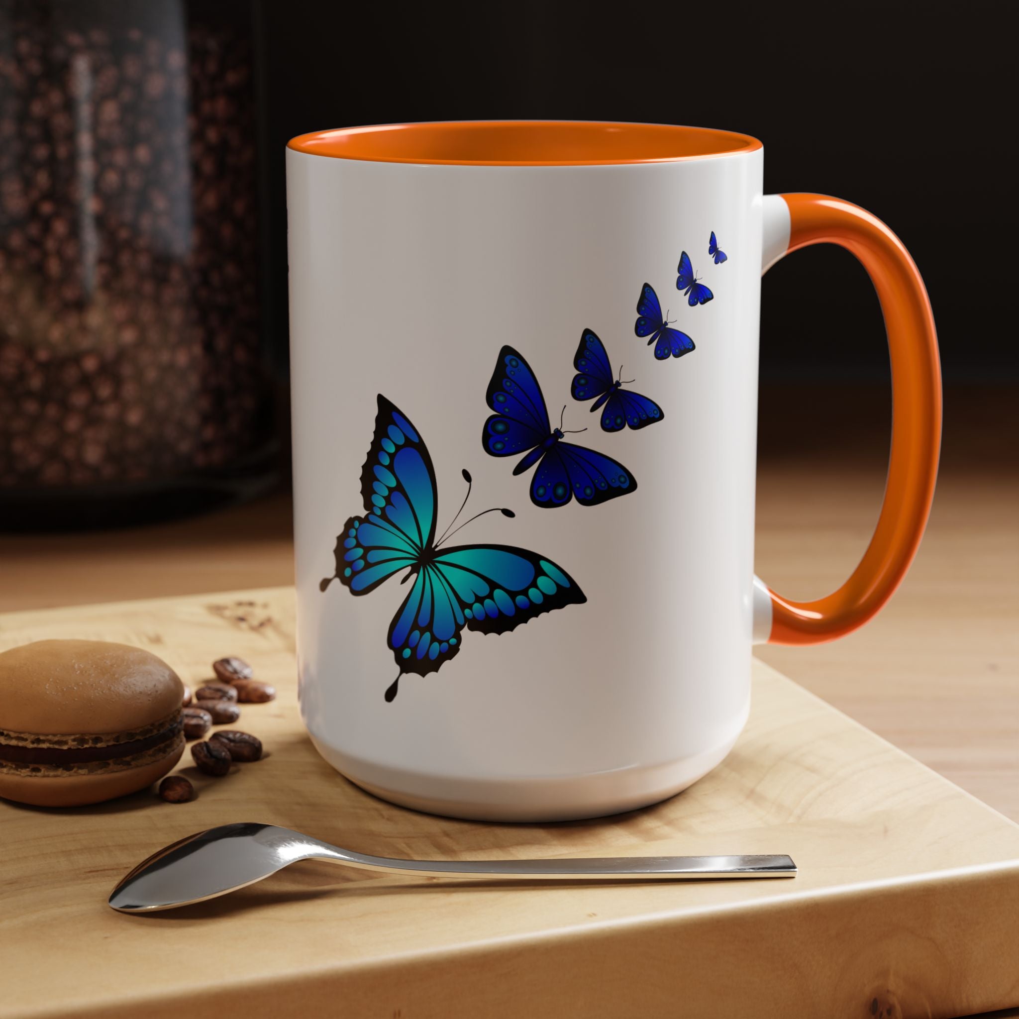 Butterfly Accent Coffee Mug | Colorful Butterfly Design | Perfect Gift for Nature Lovers | Home & Office Decor | 11oz & 15oz