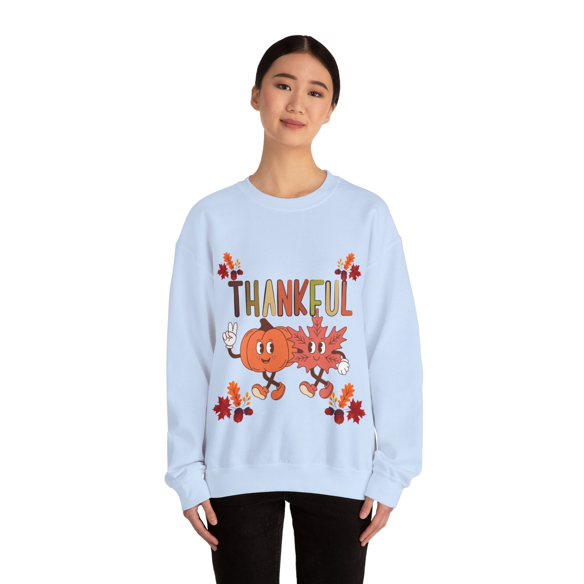 Thankful Autumn Crewneck Sweatshirt, Cozy Fall Sweater, Unisex Sweatshirt, Thanksgiving Gift, Cute Seasonal Apparel