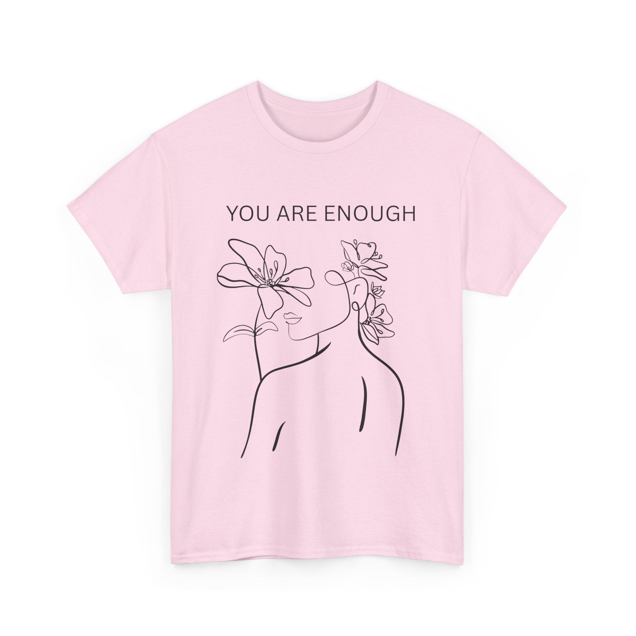 Inspirational Floral Tee, Unisex Heavy Cotton T-Shirt with 'You Are Enough' Design, Motivational Gift, Self-Love Apparel, Positive [...]