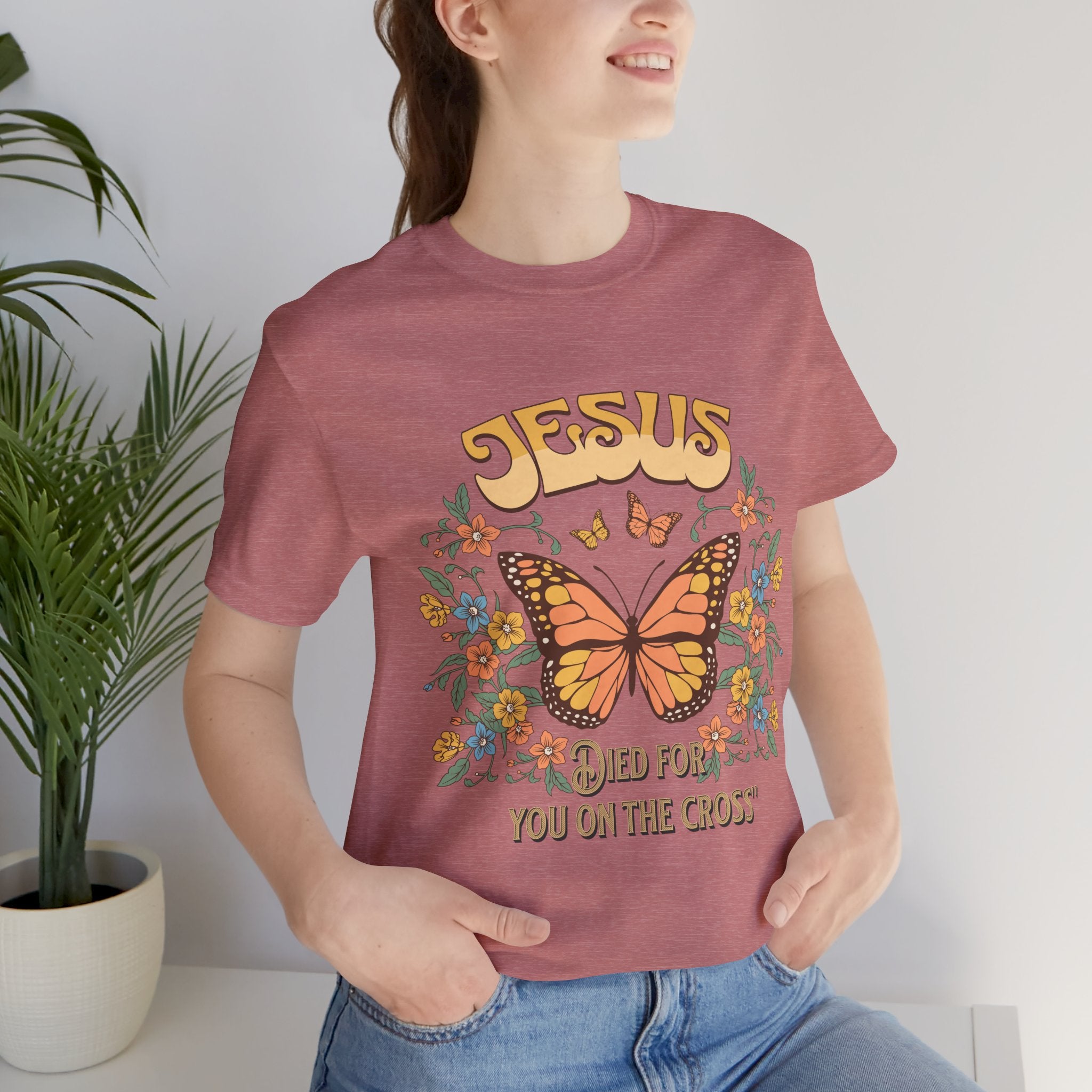 Jesus Butterfly Tee, Vintage Inspired Christian Unisex T-Shirt, Faith Apparel, Religious Gift, Casual Wear