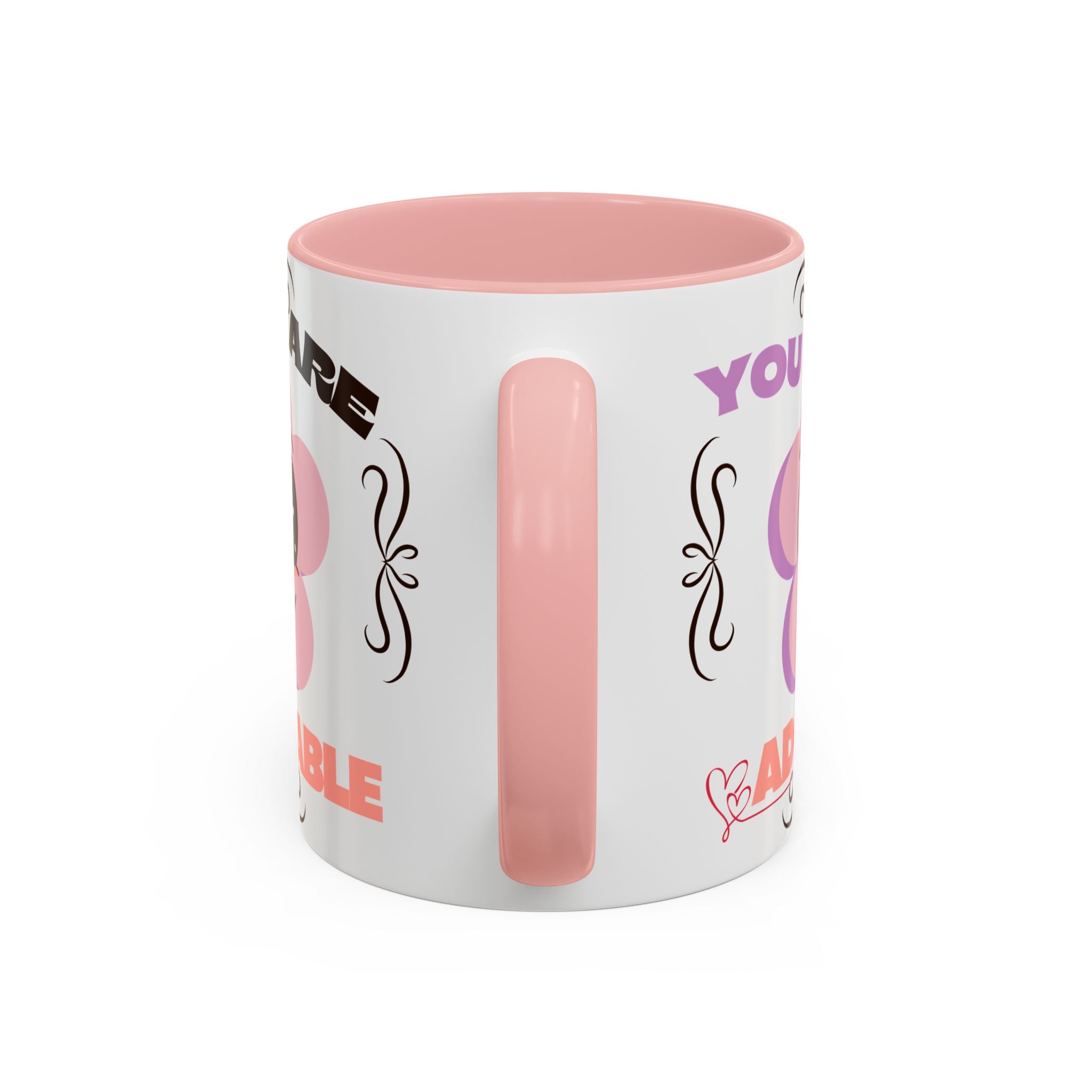 You Are Adorable Coffee Mug — Cute Pink Flower Accent Mug (11/15oz)
