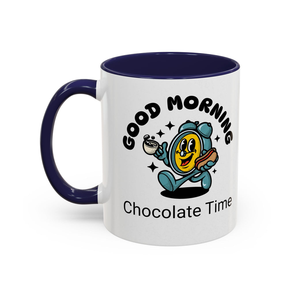 Cheerful Accent Coffee Mug, Good Morning Mug, Hot Beverage Cup, Chocolate Time Gift, Fun Kitchen Decor