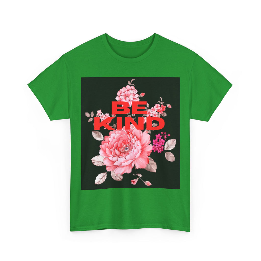 Unisex Heavy Cotton Tee - 'Be Kind' Floral Design, Motivational T-Shirt, Positive Vibes, Gifts for Friends, Casual Wear
