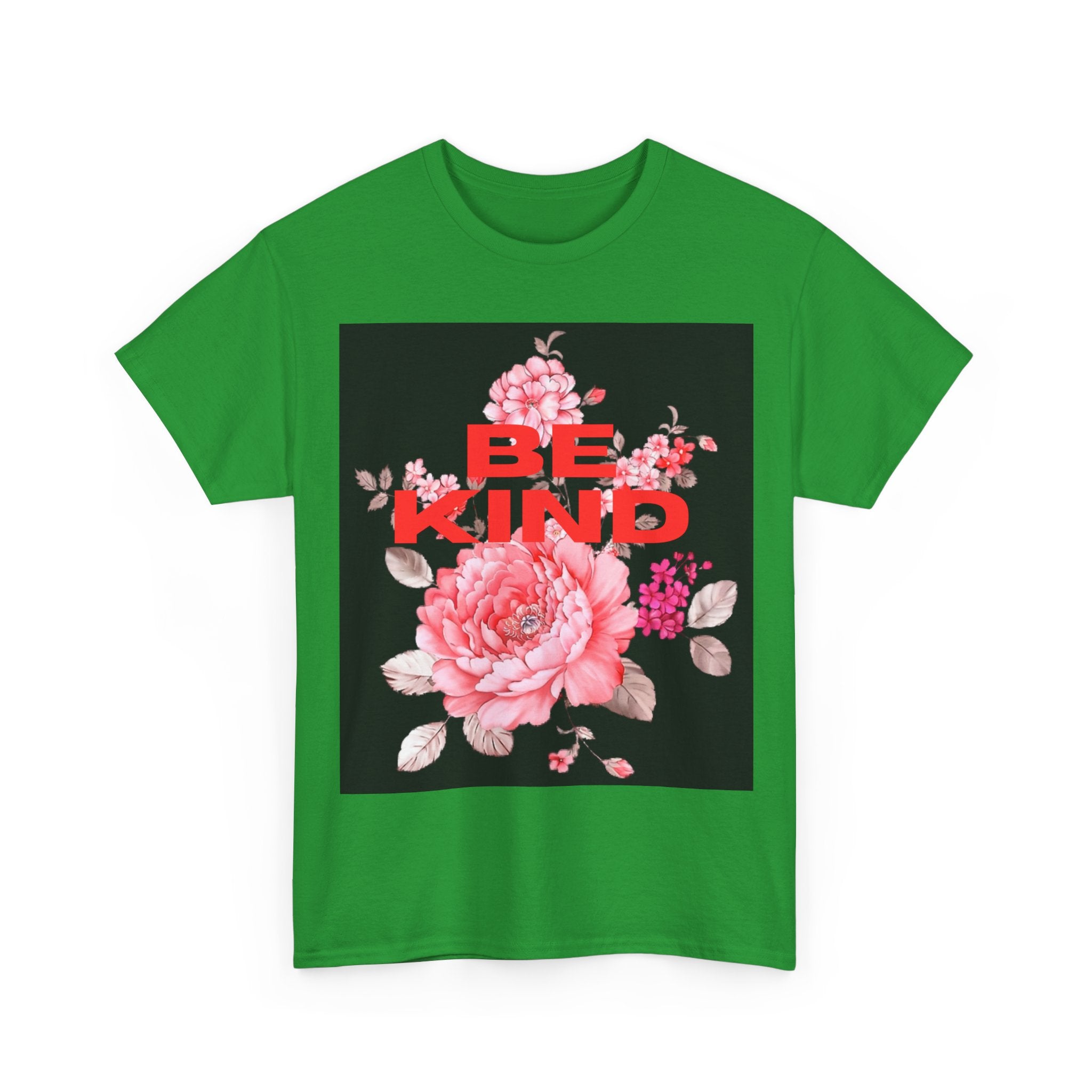 Unisex Heavy Cotton Tee - 'Be Kind' Floral Design, Motivational T-Shirt, Positive Vibes, Gifts for Friends, Casual Wear