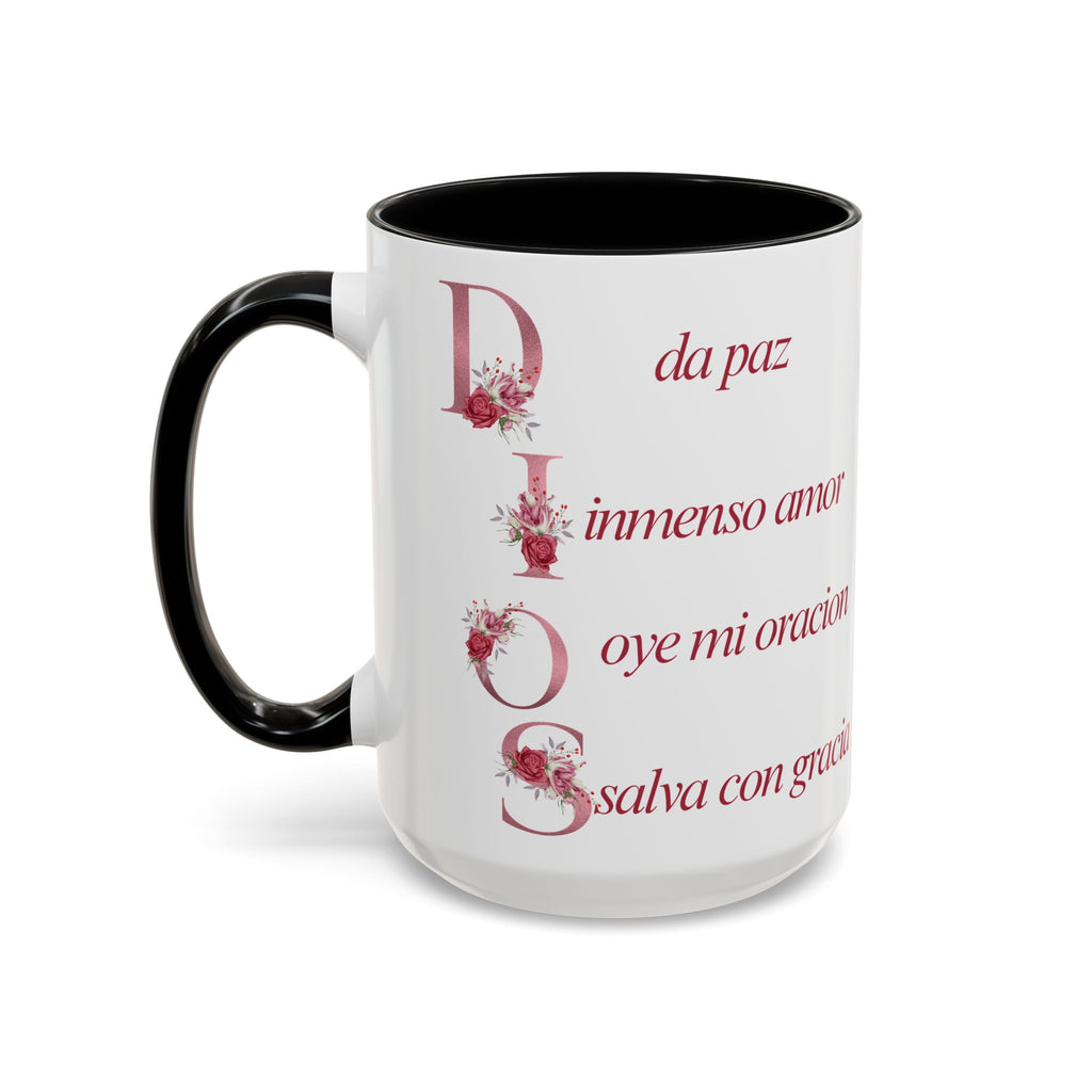 Inspirational Accent Coffee Mug with Floral Design - 11/15oz