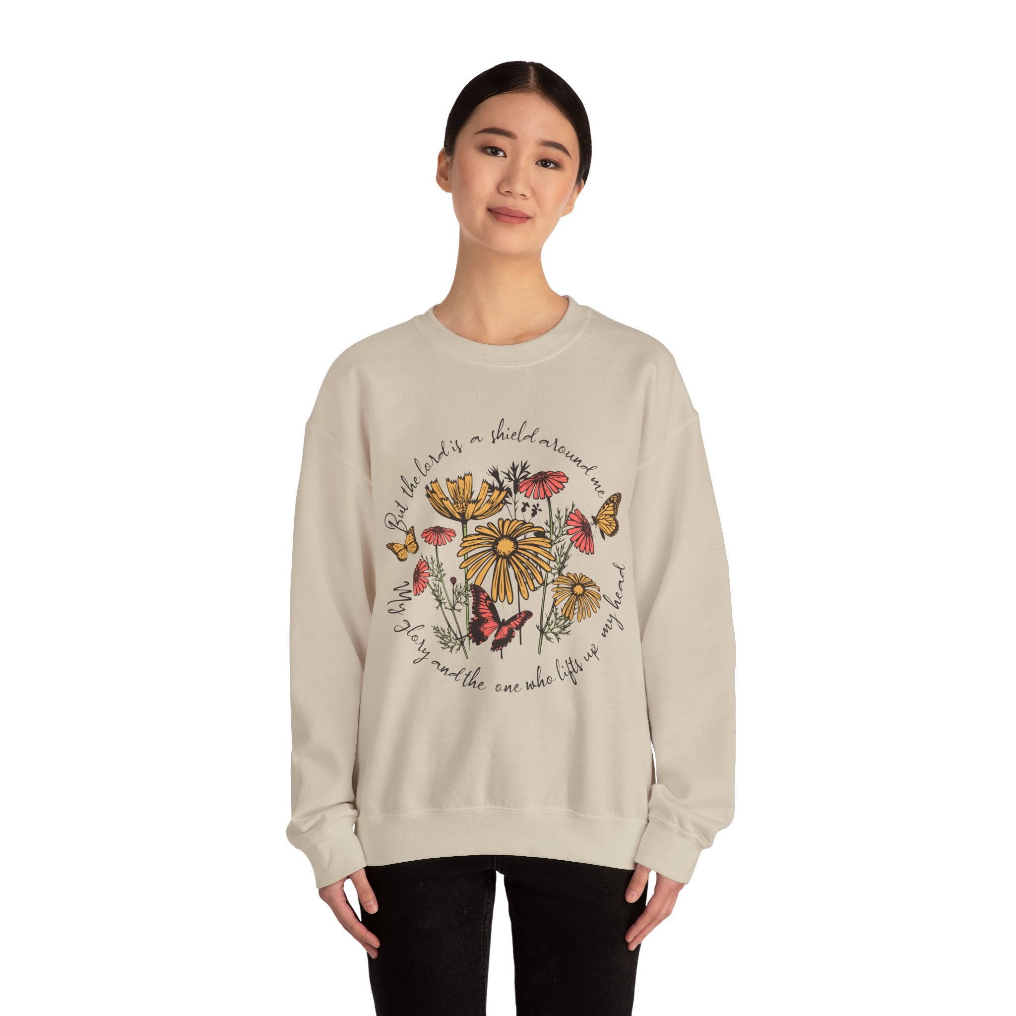 Nature-Inspired Inspirational Sweatshirt for All Seasons, Motivational Gift for Her, Floral Crewneck, Comfortable Everyday Wear, [...]