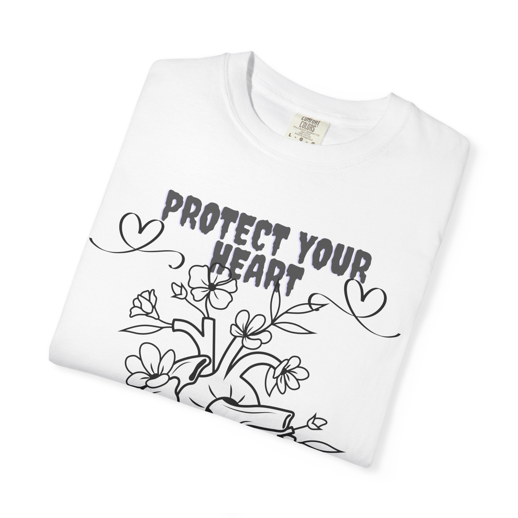Protect Your Heart T-Shirt | Unisex Garment-Dyed Tee for Self-Care, Mental Health Awareness, Gifts for Friends, Cute Casual Wear