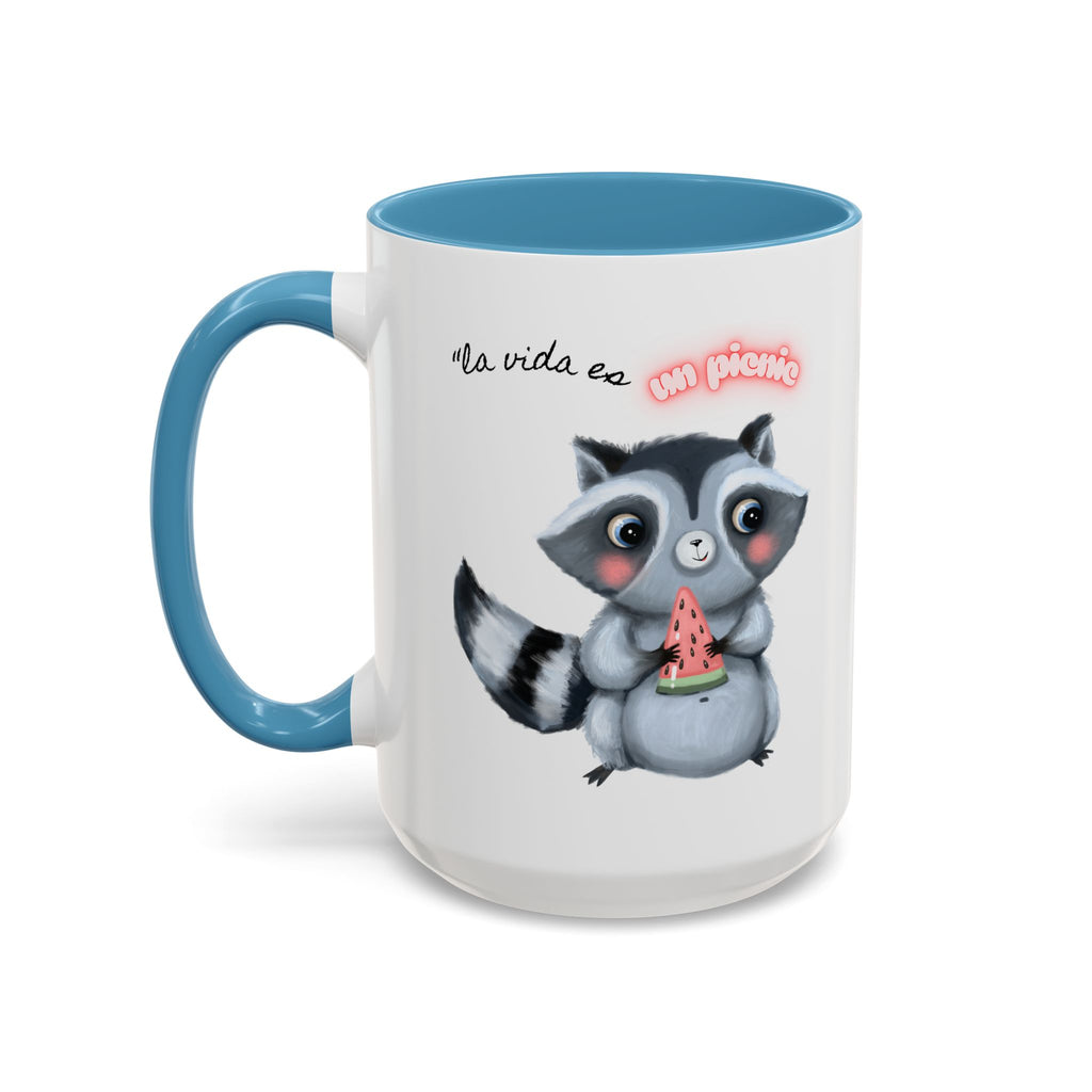Raccoon-Themed Accent Coffee Mug | Cute Animal Mug for Home, Gift for Coffee Lovers, Nature Lovers, Birthday, Celebrate Life