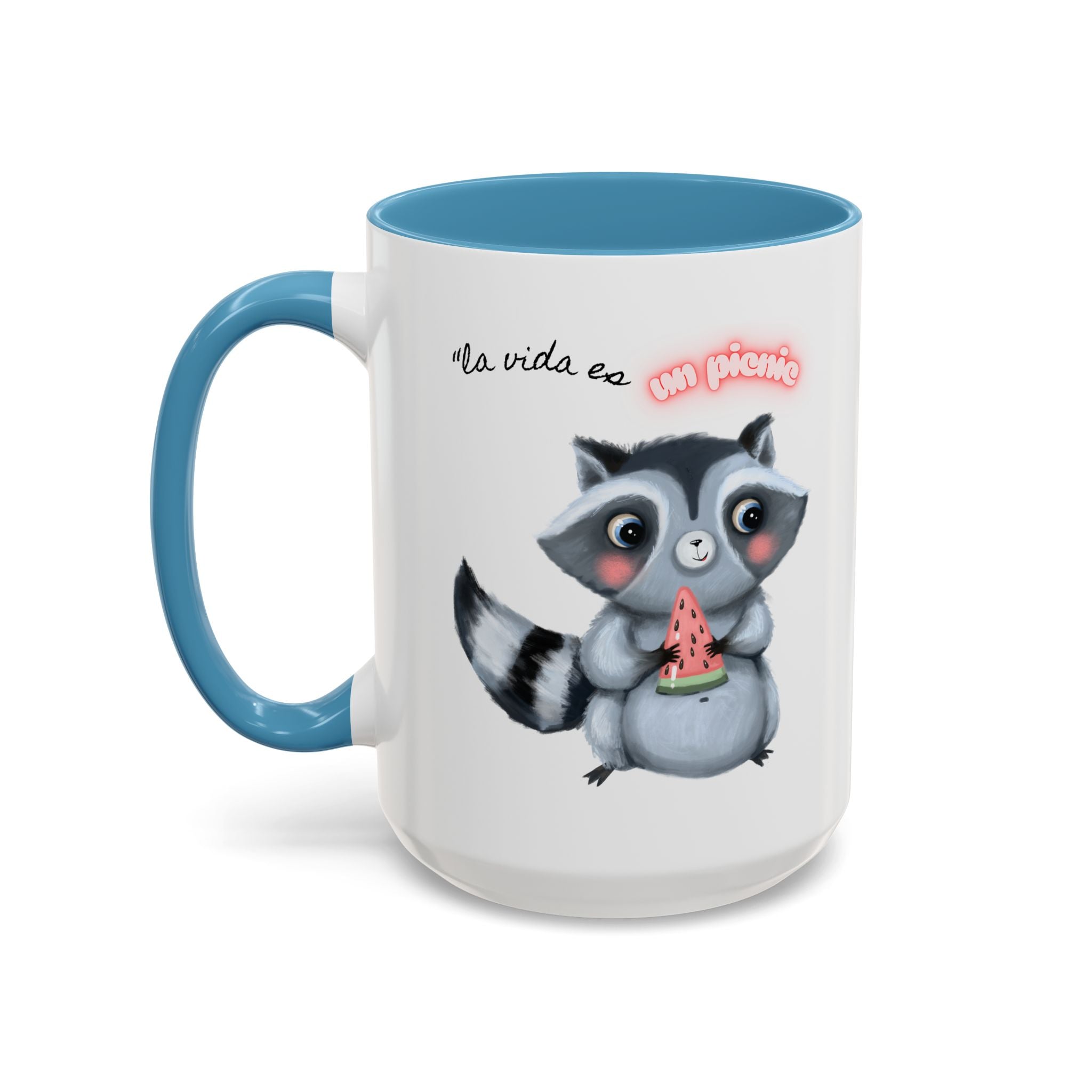 Raccoon-Themed Accent Coffee Mug | Cute Animal Mug for Home, Gift for Coffee Lovers, Nature Lovers, Birthday, Celebrate Life