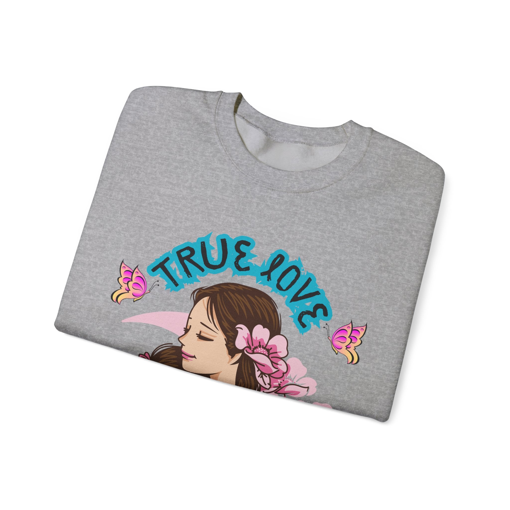 True Love Crewneck Sweatshirt | Family Gift, Mother's Day Apparel, Cozy Sweatshirt, Comfort Wear, Floral Design