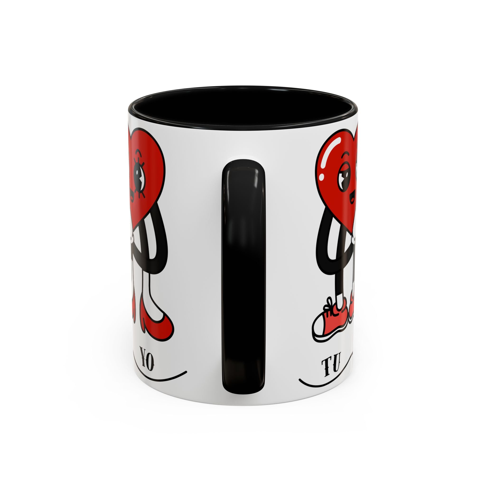 Valentine Heart Couple Coffee Mug – "Tu y Yo" Cute Romantic Accent Mug