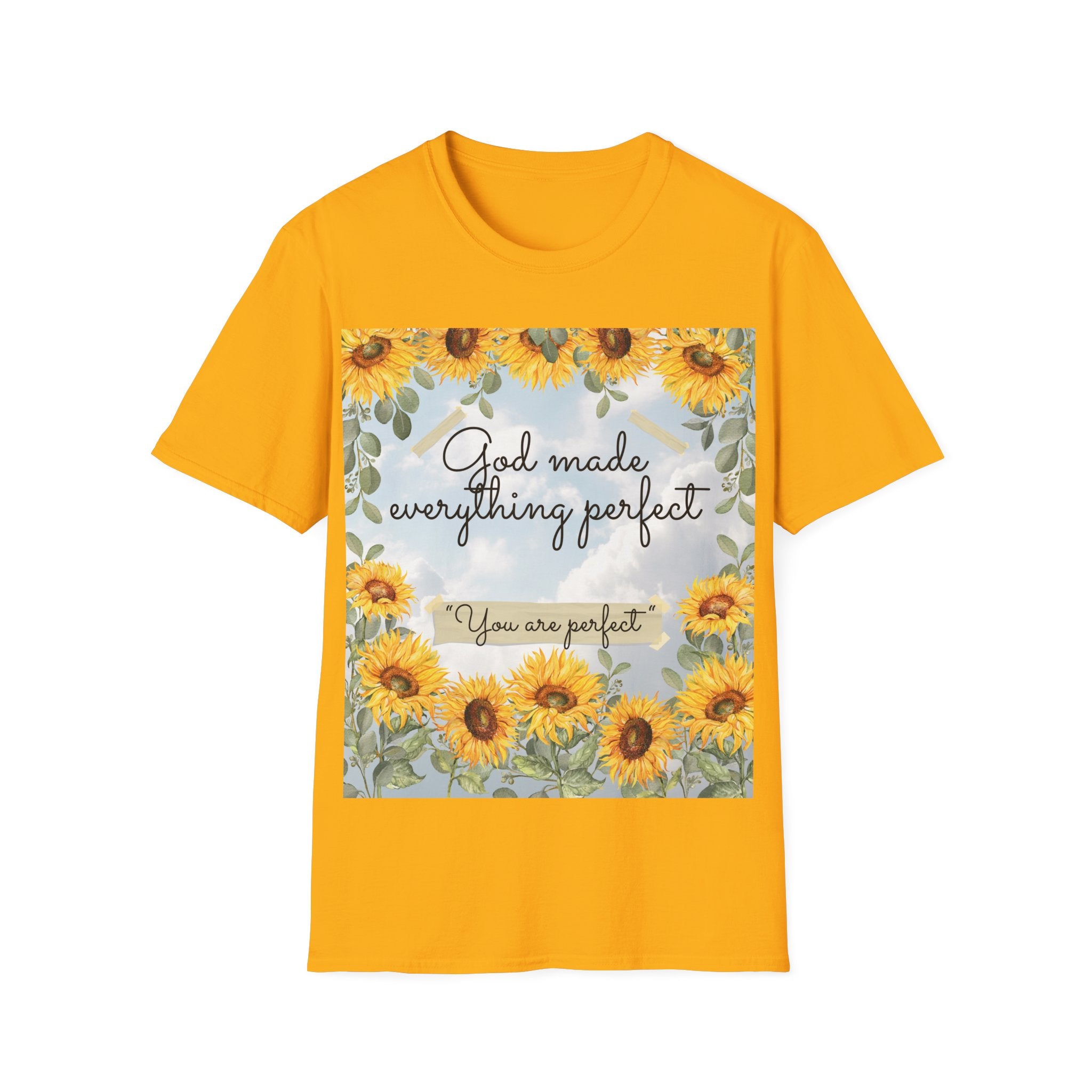 God Made Everything Perfect Sunflower T-Shirt, Inspirational Tee, Gift for Her, Positive Affirmation Apparel, Summer Style, [...]