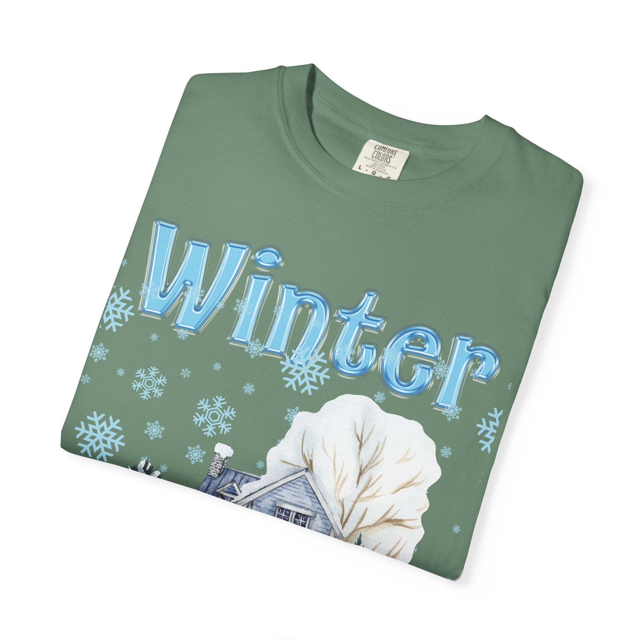 Winter-Themed Unisex Garment-Dyed T-shirt