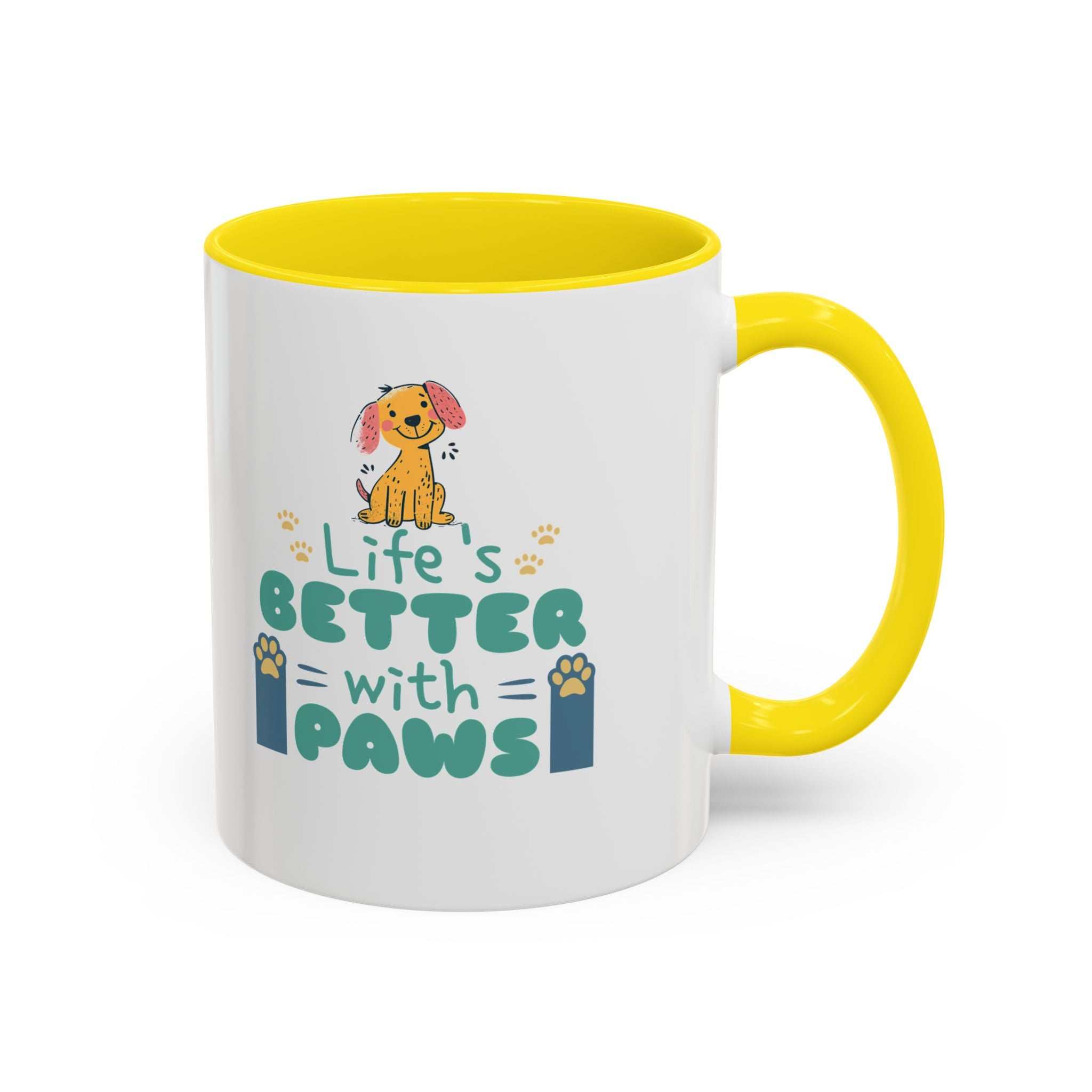 Life's Better with Paws Mug - Pet Lover's Coffee Cup, Dog Themed Gift, Animal Lover Present, Cute Ceramic Mug, Fun Pet Owner Gift