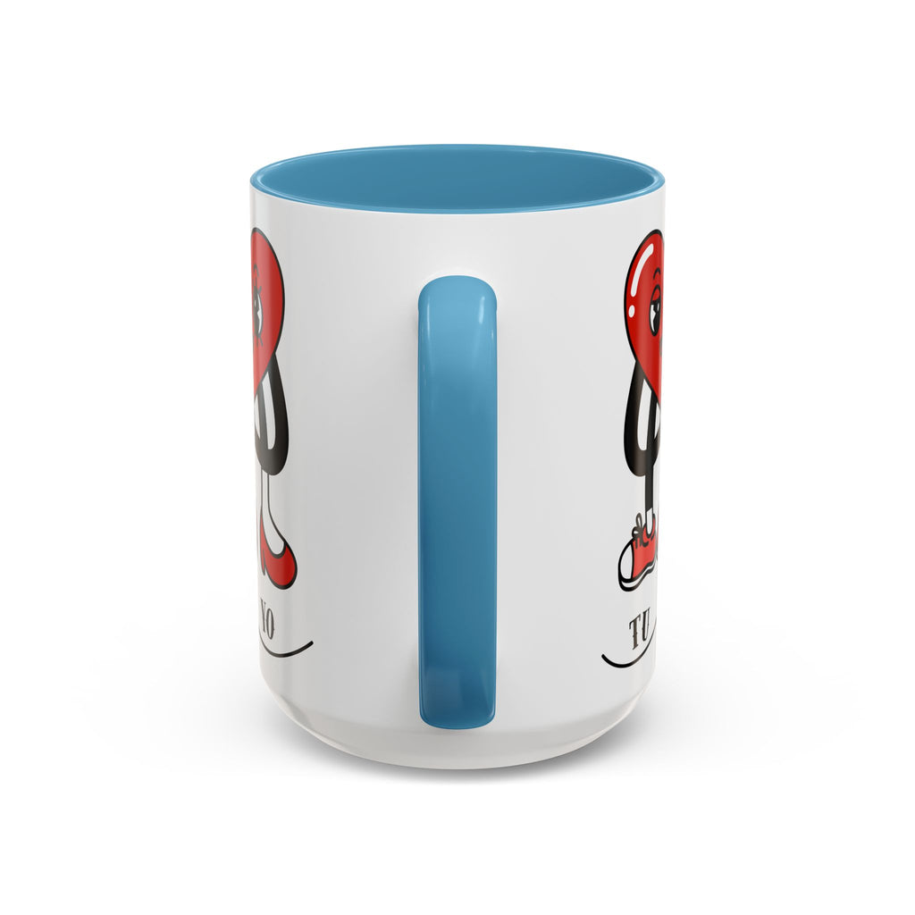 Valentine Heart Couple Coffee Mug – "Tu y Yo" Cute Romantic Accent Mug