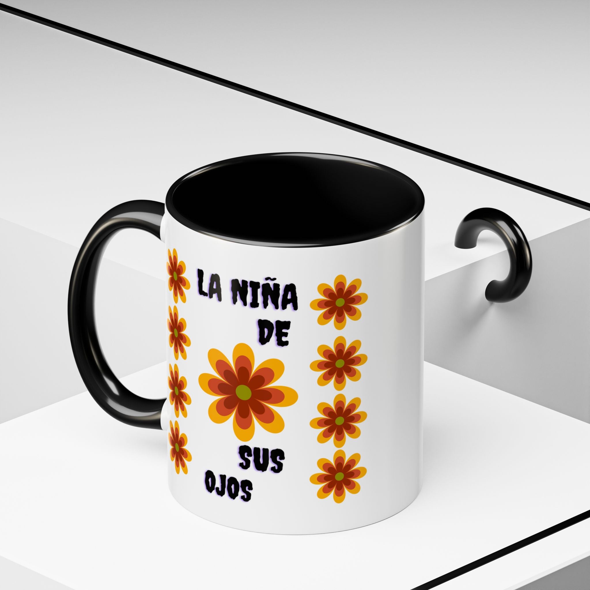 Bright Floral Accent Coffee Mug for Gifts, Home Decor, Coffee Lovers, Spanish Quote, Perfect for Special Occasions