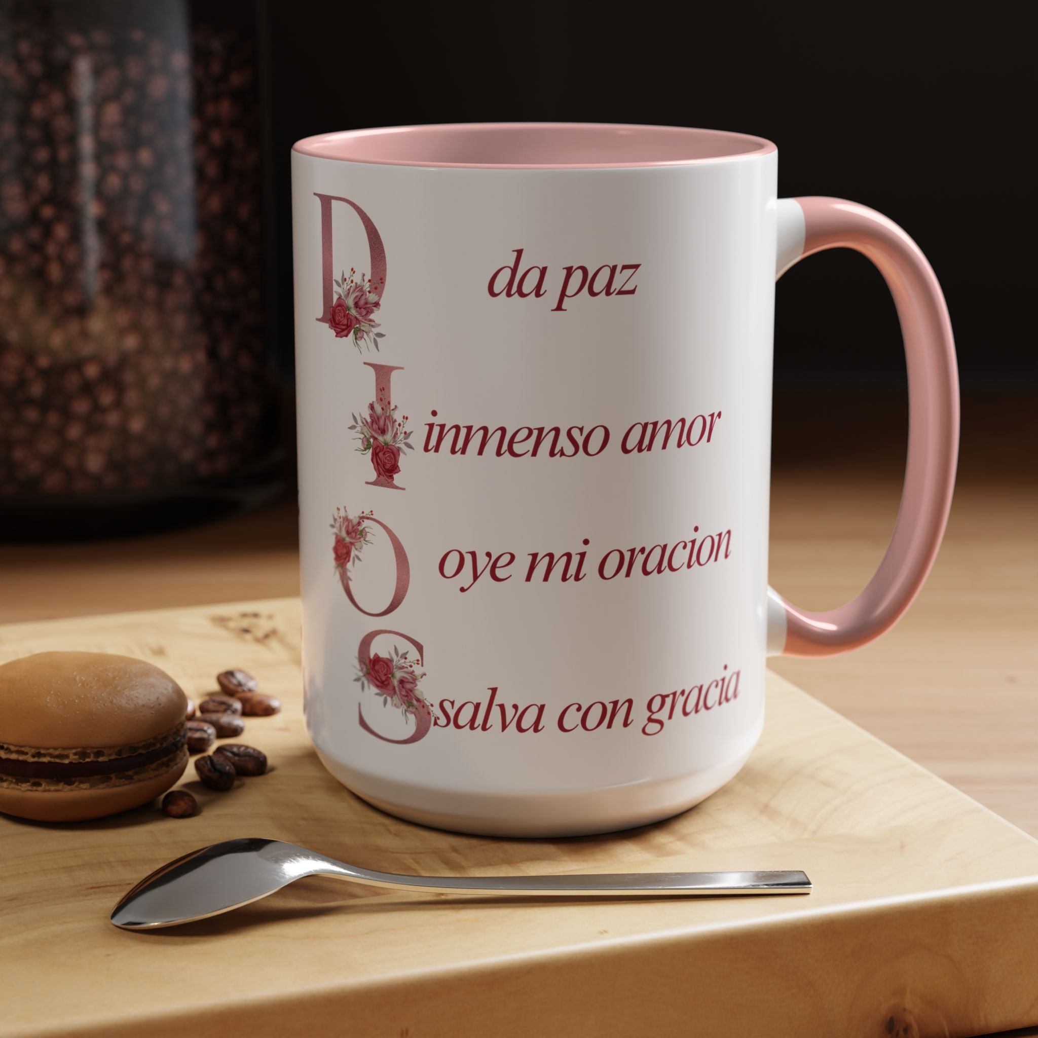 Inspirational Accent Coffee Mug with Floral Design - 11/15oz