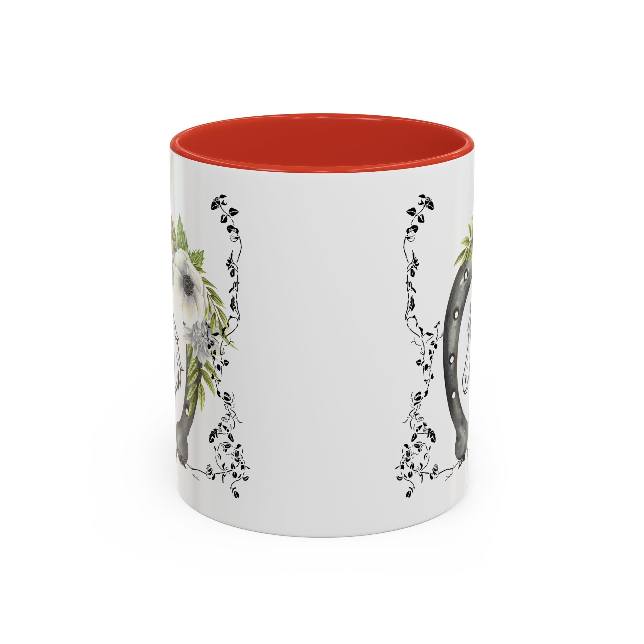 Personalized Floral Horseshoe Mug - Unique Gift for Horse Lovers, Cowgirl Theme, Farmhouse Decor, Wedding Favors, Custom Name Mug