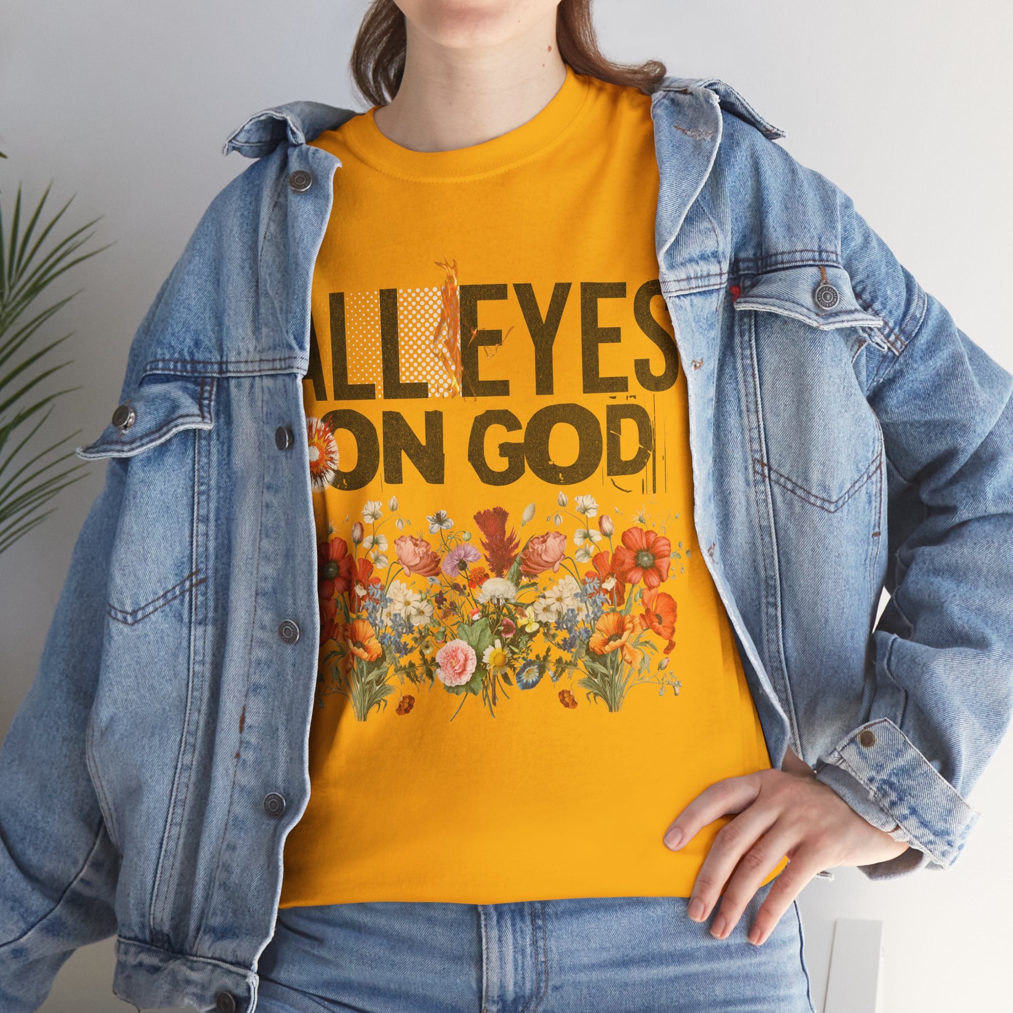 Faith-Inspired Floral Tee, Spirituality Shirt, Inspirational Gift, Christian Apparel, Casual Everyday Wear, Unisex Cotton T-Shirt