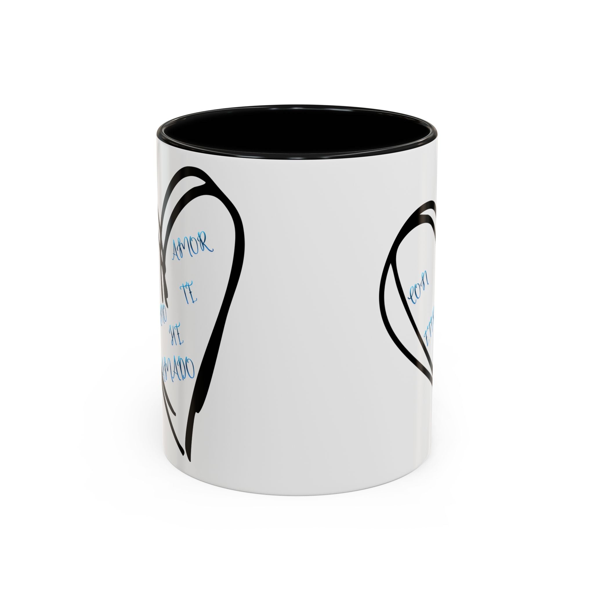 Coffee Mug - Hand-Drawn Heart with Spanish 'Por Amor Te He Amado' Accent