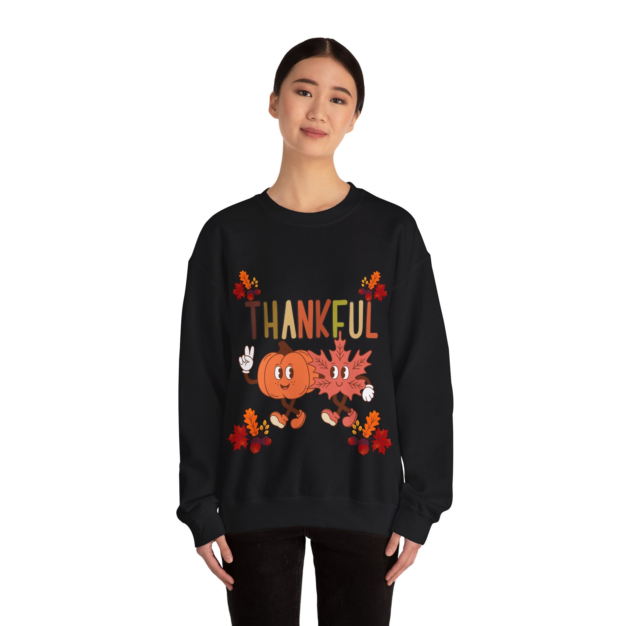 Thankful Autumn Crewneck Sweatshirt, Cozy Fall Sweater, Unisex Sweatshirt, Thanksgiving Gift, Cute Seasonal Apparel